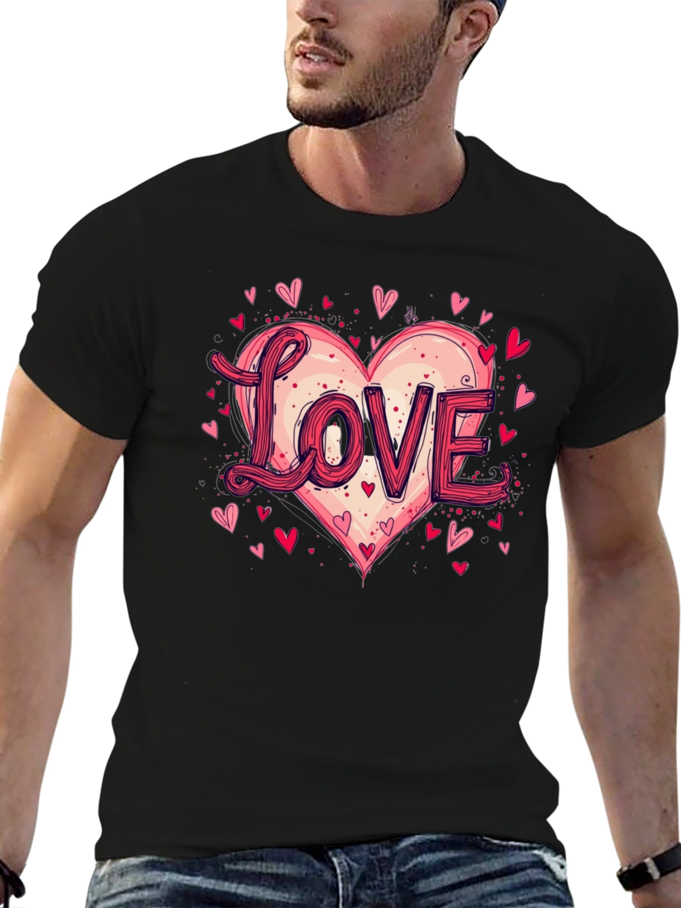 Black Love Heart Graphic Tee - Valentine's Day view 6