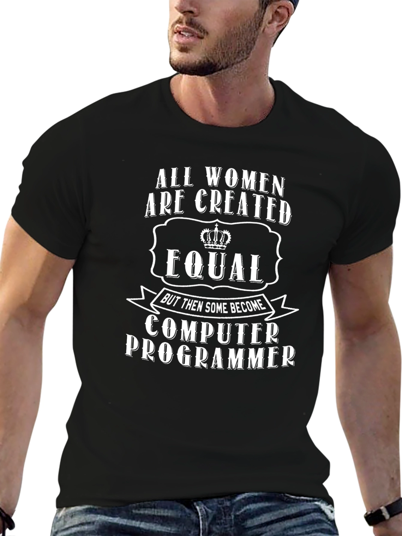 Black Computer Programmer Women's T-Shirt view 6