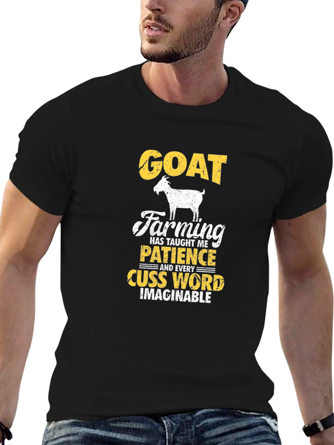 Black Goat Farming T-Shirt: Patience and Cuss Words view 6