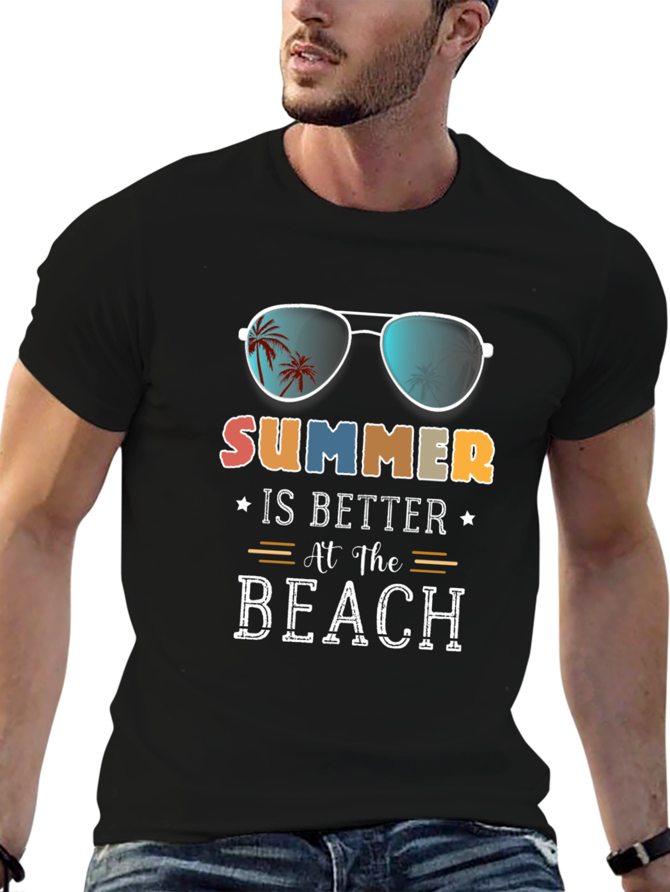 Black Summer is Better at the Beach T-Shirt view 6