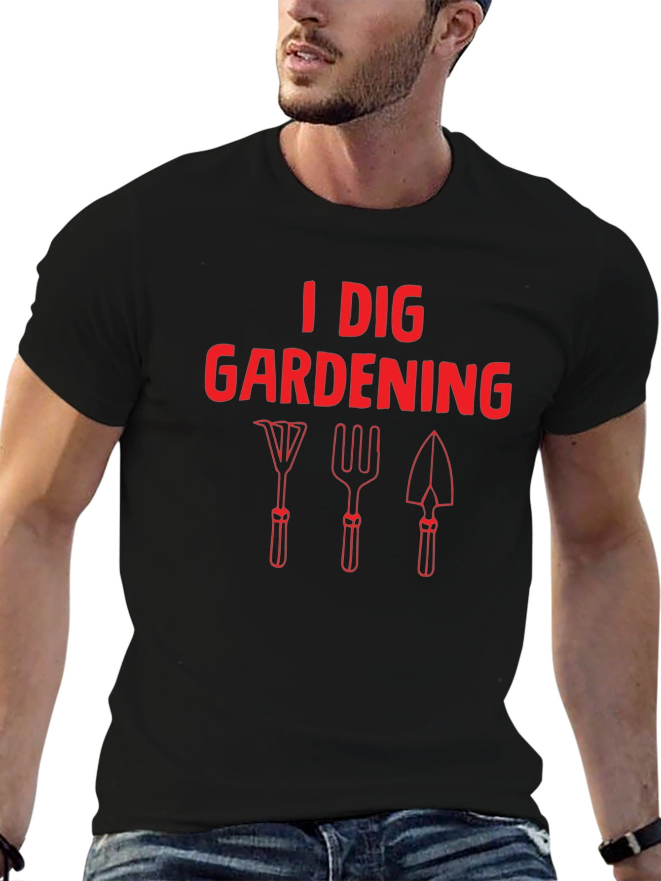 Black I Dig Gardening Graphic T-Shirt view 6