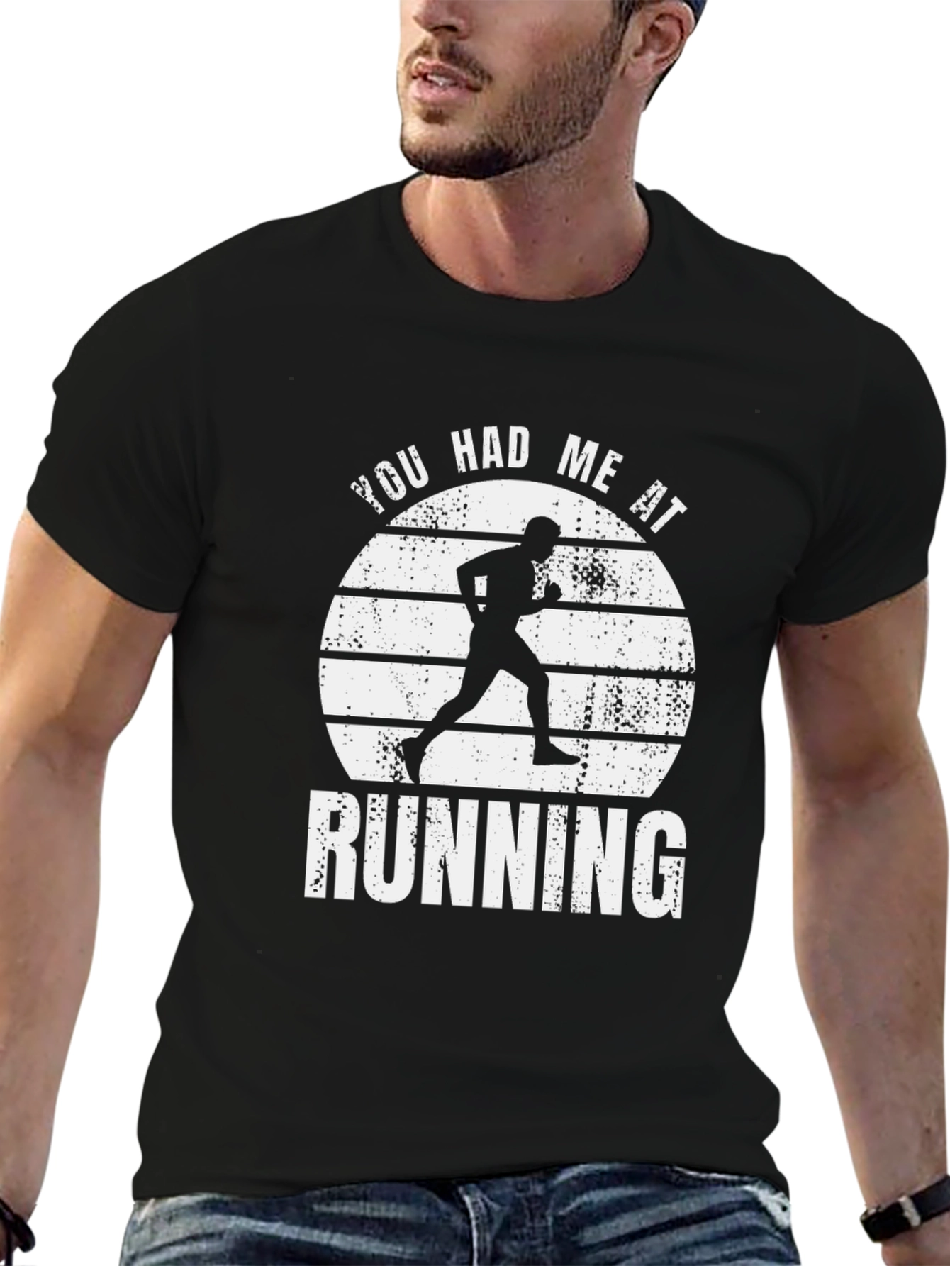 Black You Had Me At Running Graphic Tee view 6