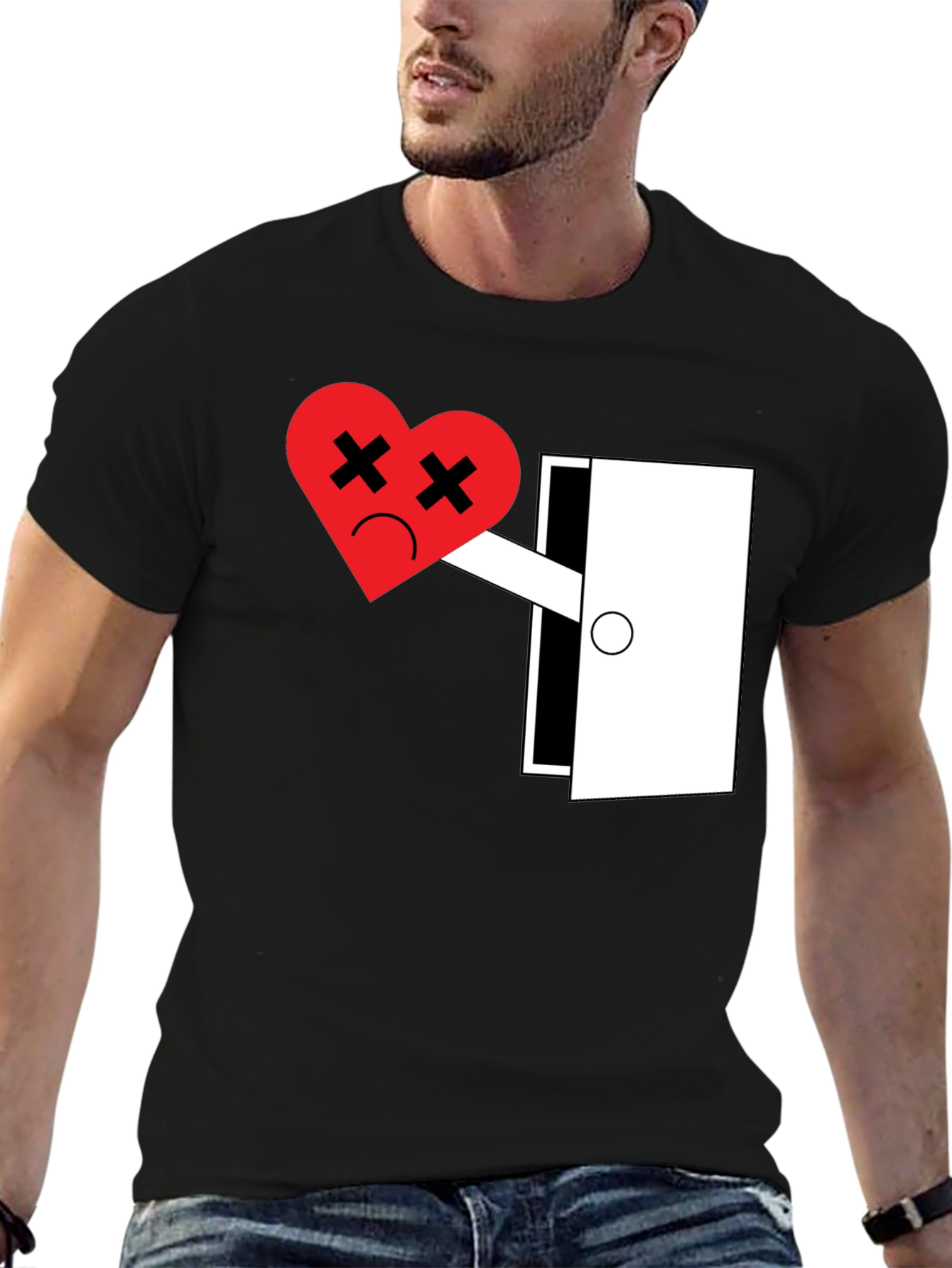Black Heartbreak Tee - Funny Graphic T-Shirt for Men view 6