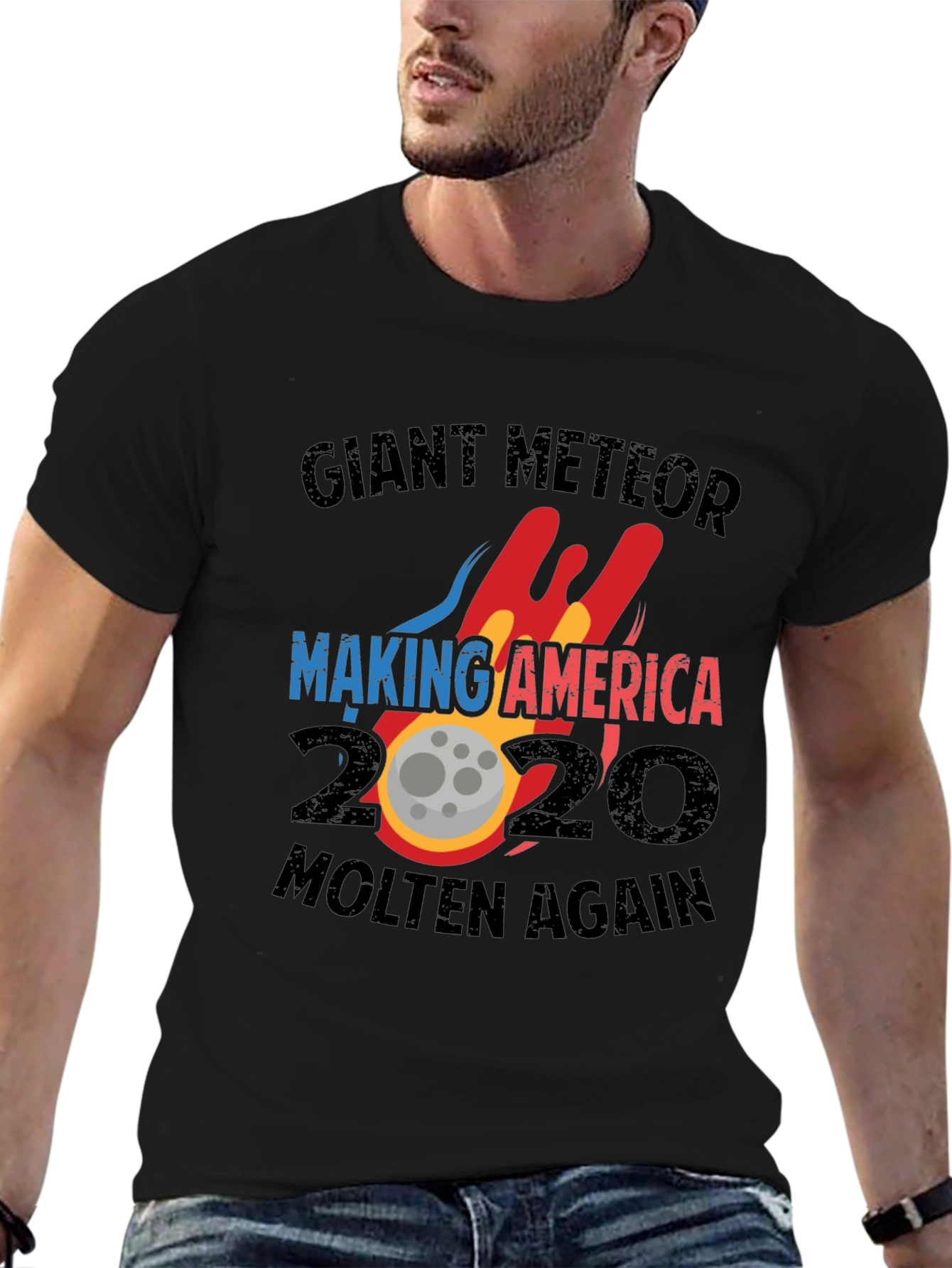 Black Giant Meteor Making America Molten Again 2020 T-Shirt view 6