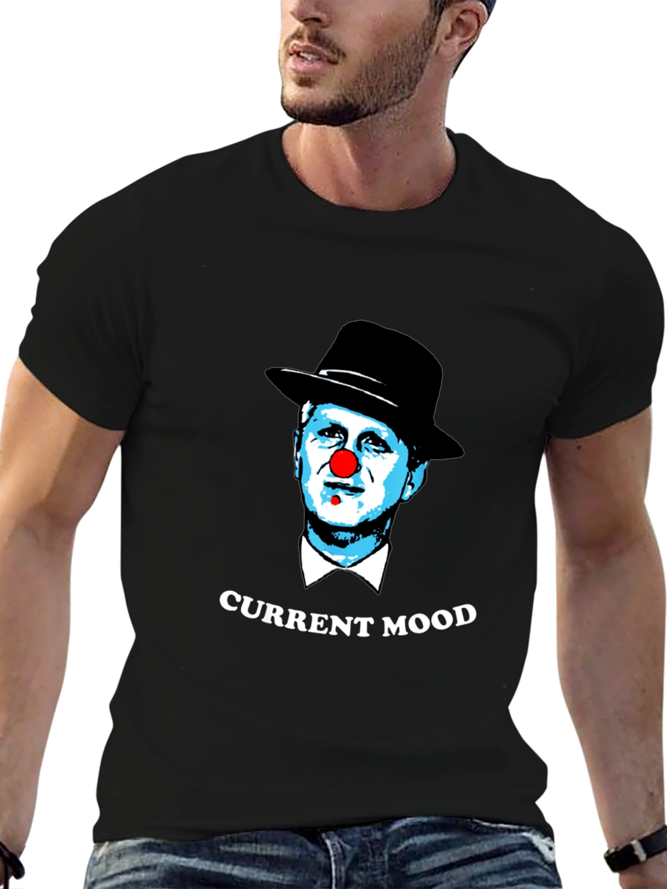 Black Current Mood Clown Graphic T-Shirt view 6