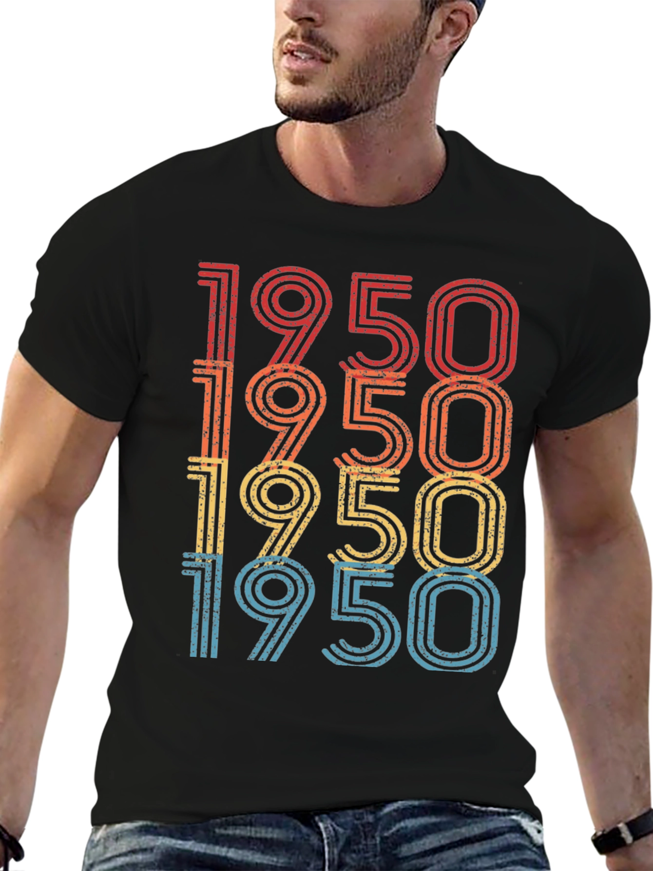 Black Vintage 1950 T-Shirt - Retro Style view 6