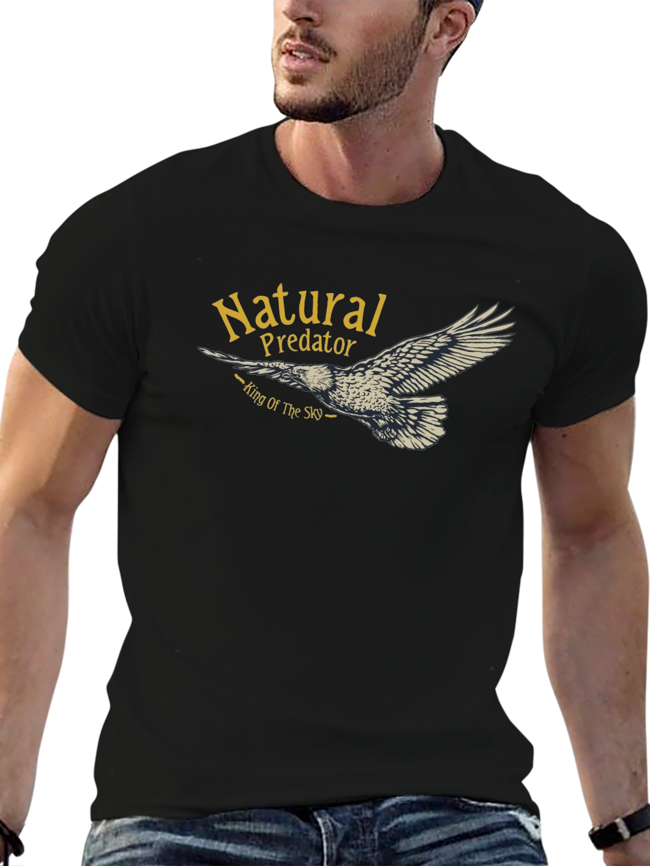 Black Natural Predator Eagle T-Shirt view 6