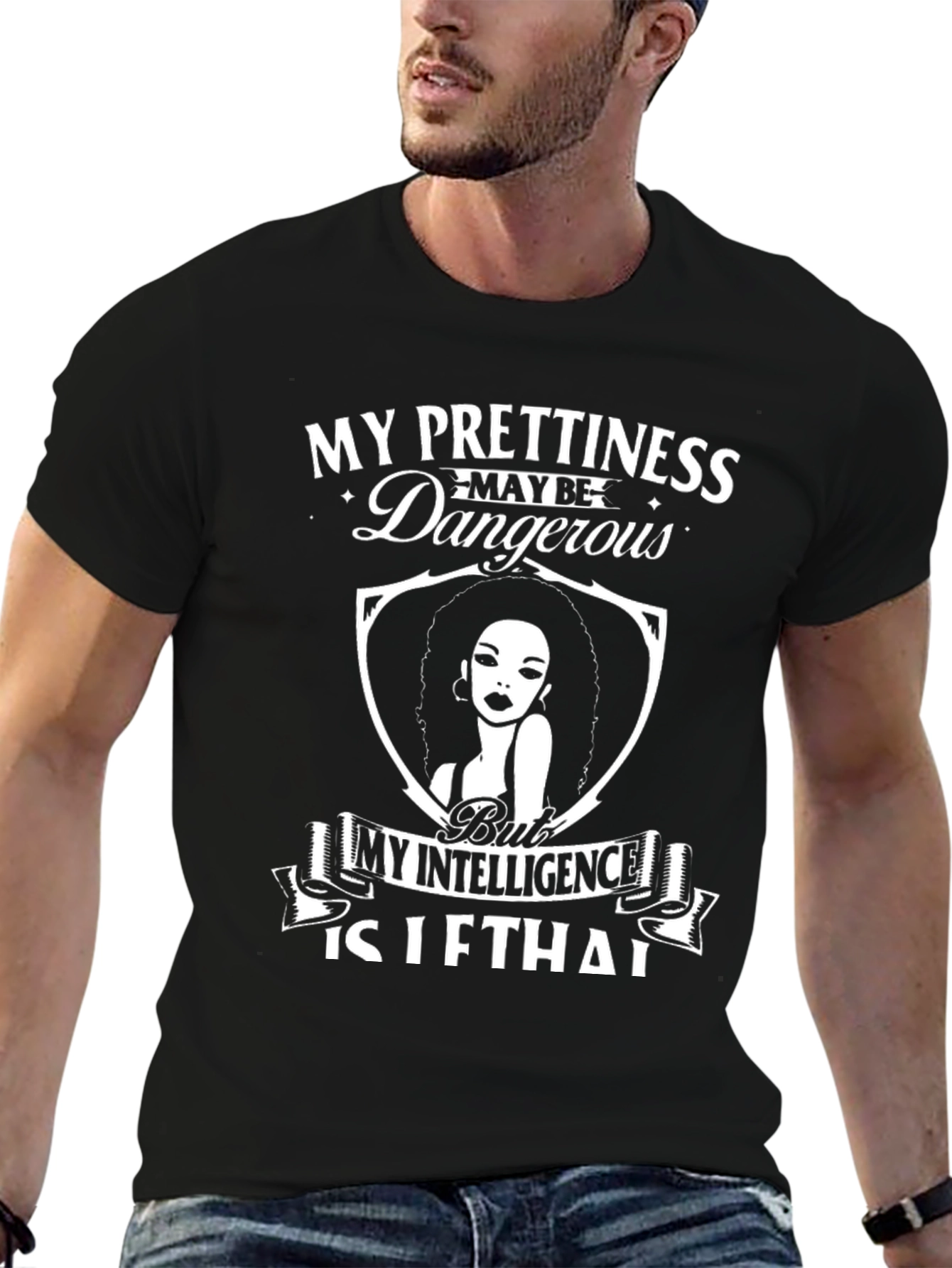Black My Prettiness May Be Dangerous Graphic Tee view 6
