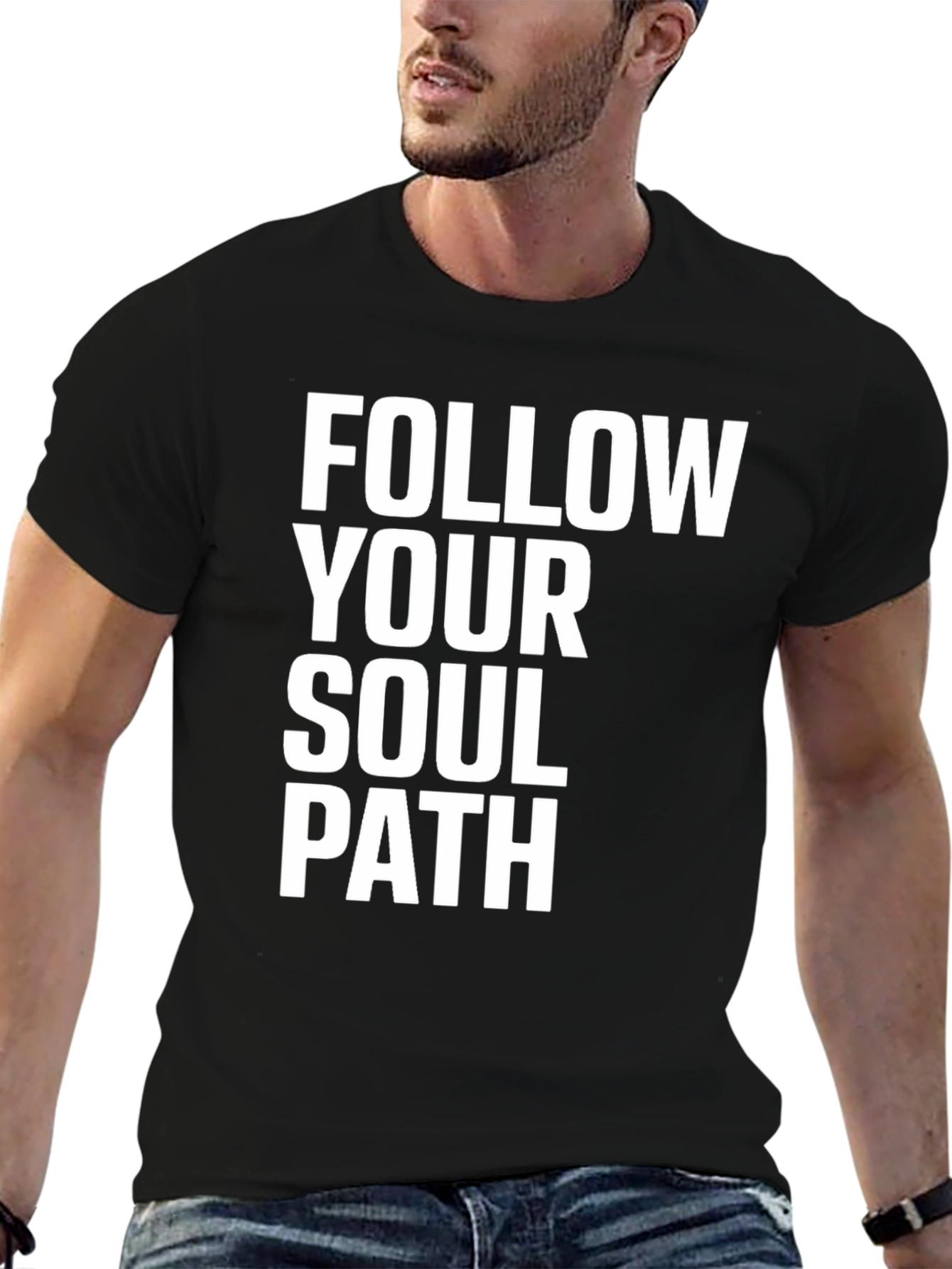 Black Follow Your Soul Path Black T-Shirt view 6