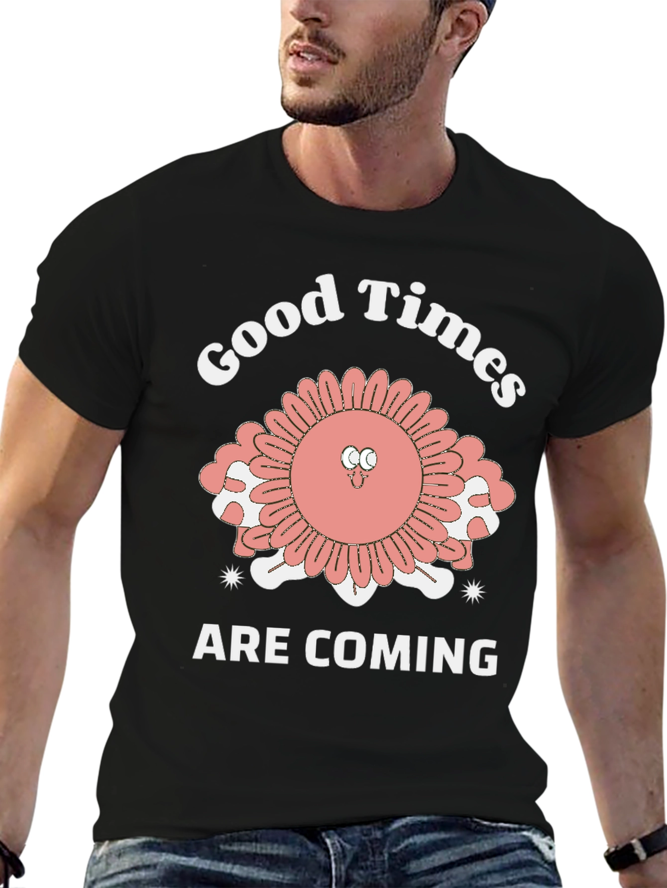 Black Good Times Are Coming T-Shirt - Quirky Retro Style view 6