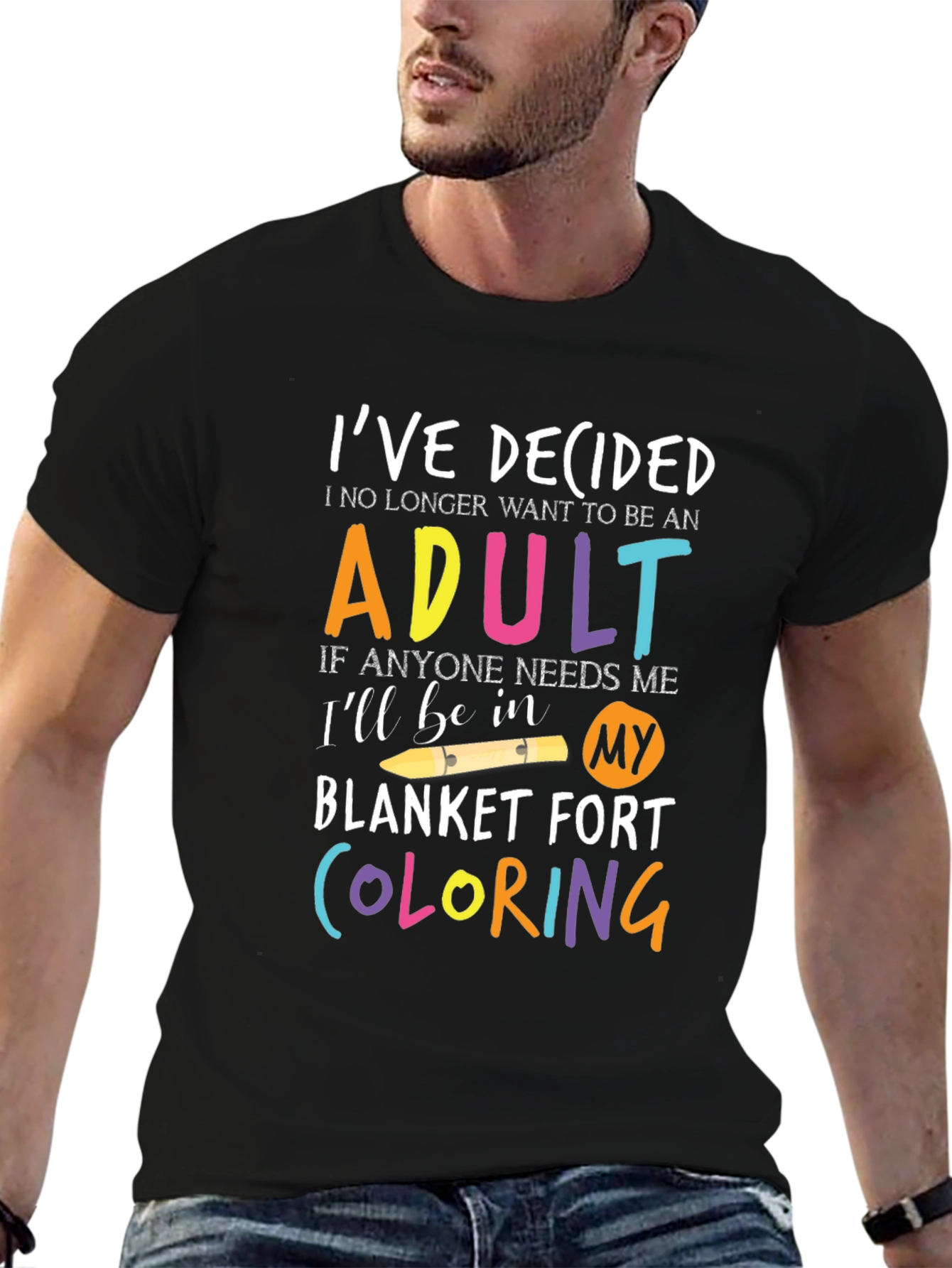 Black Funny Adulting T-Shirt view 6