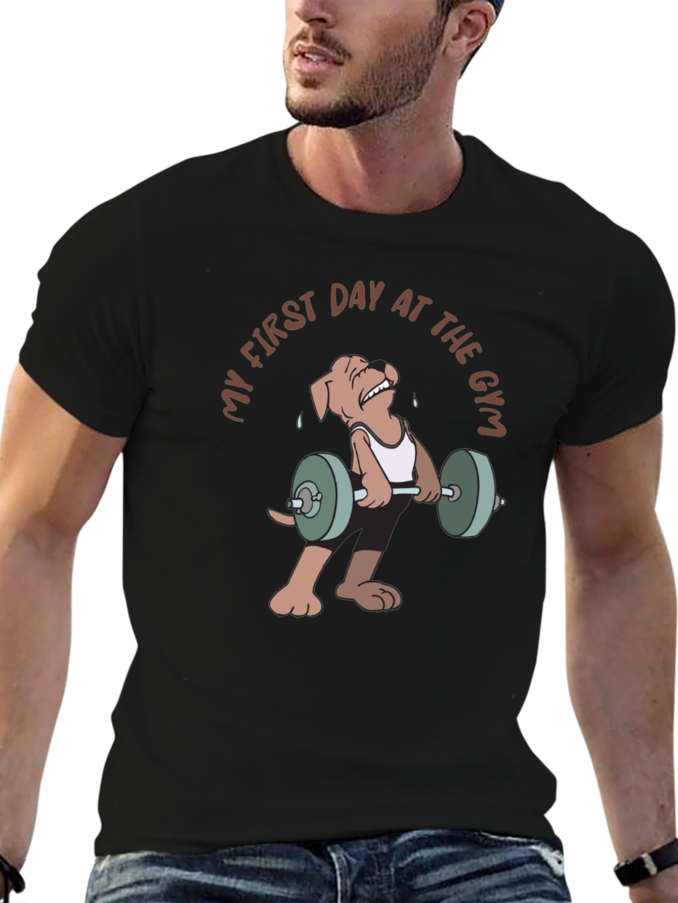 Black Dog's First Day at The Gym T-Shirt view 6