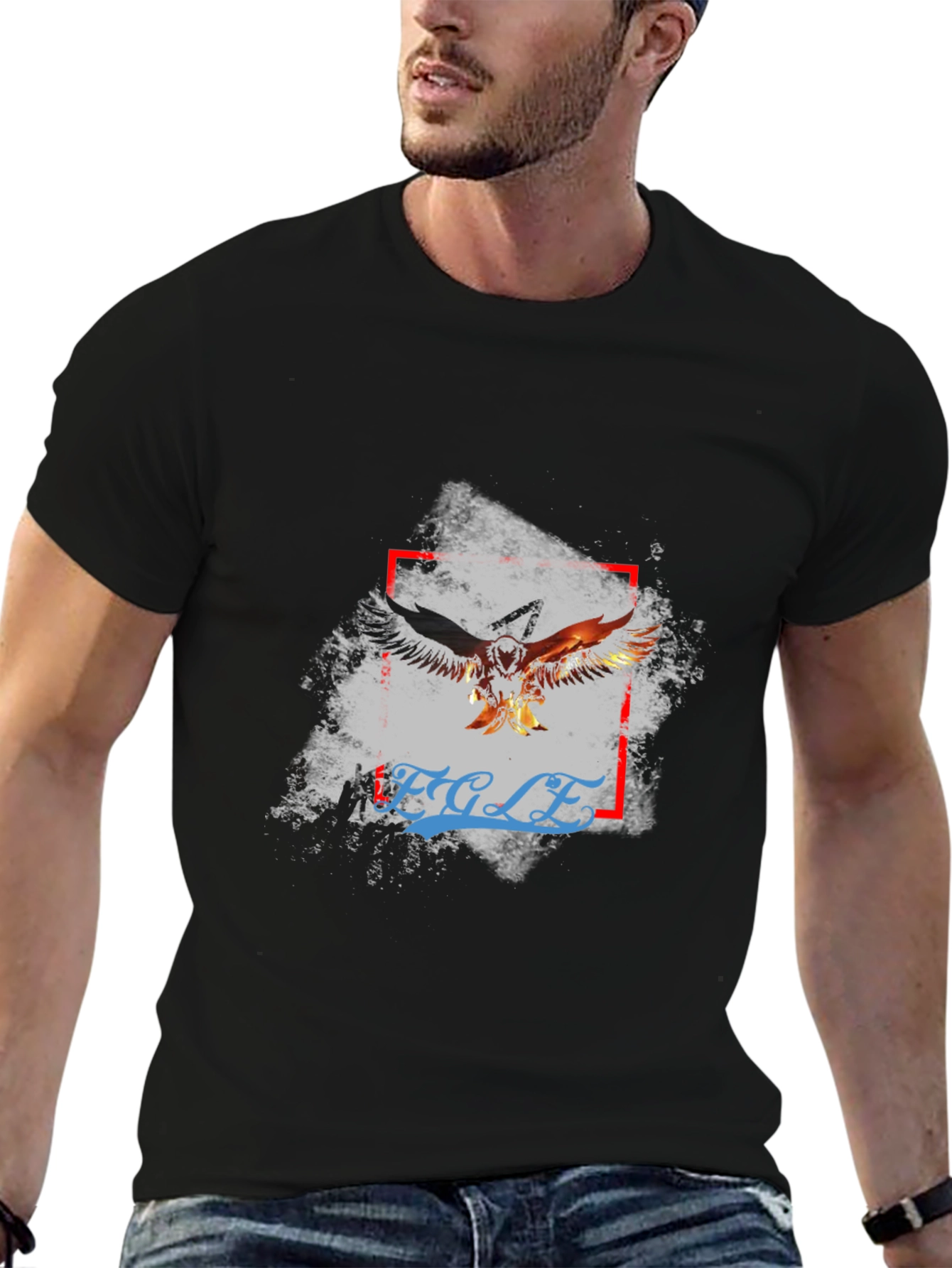 Black Eagle Graphic Print Black Tee view 6