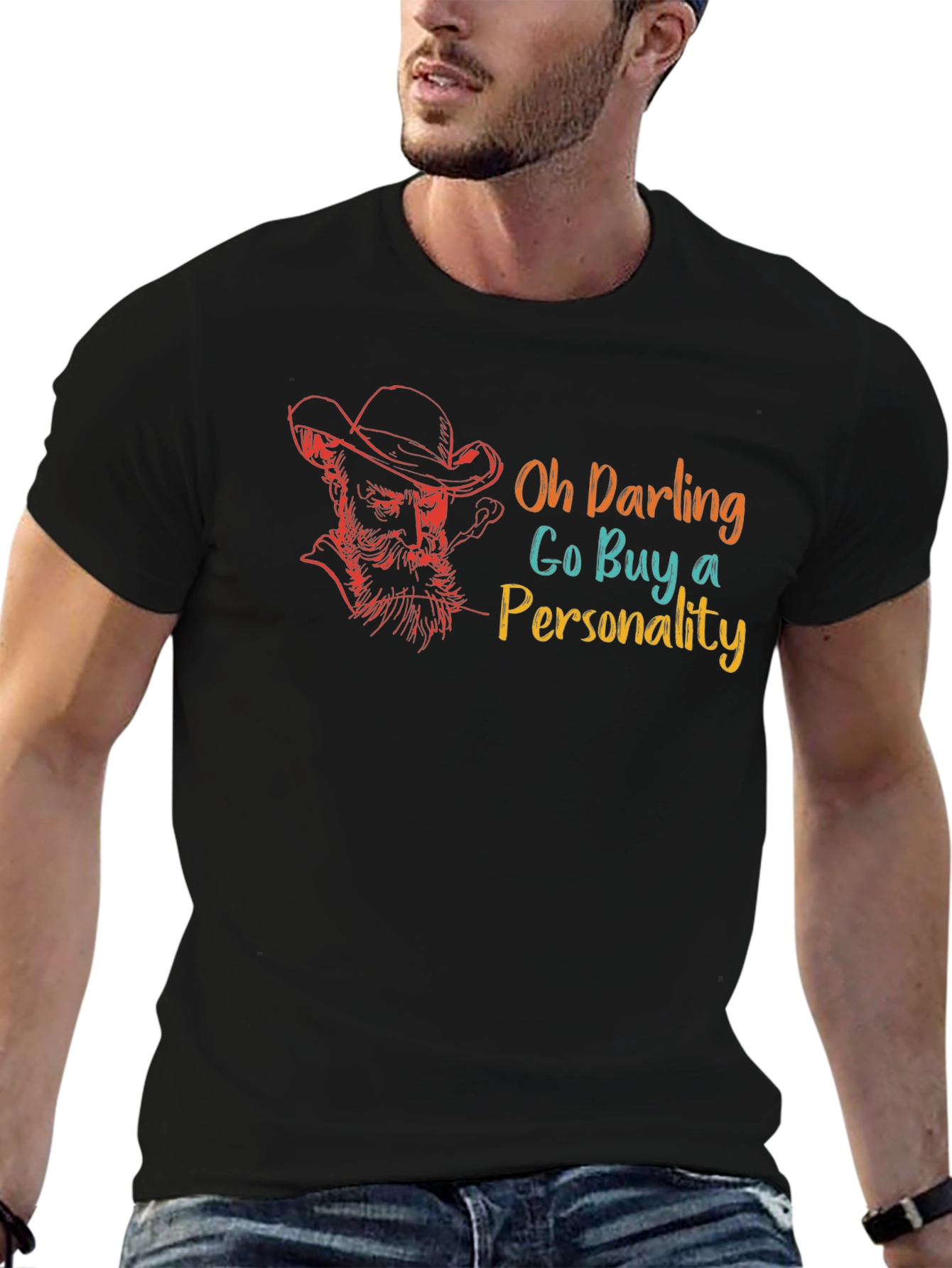Black Oh Darling Buy A Personality Graphic T-Shirt view 6