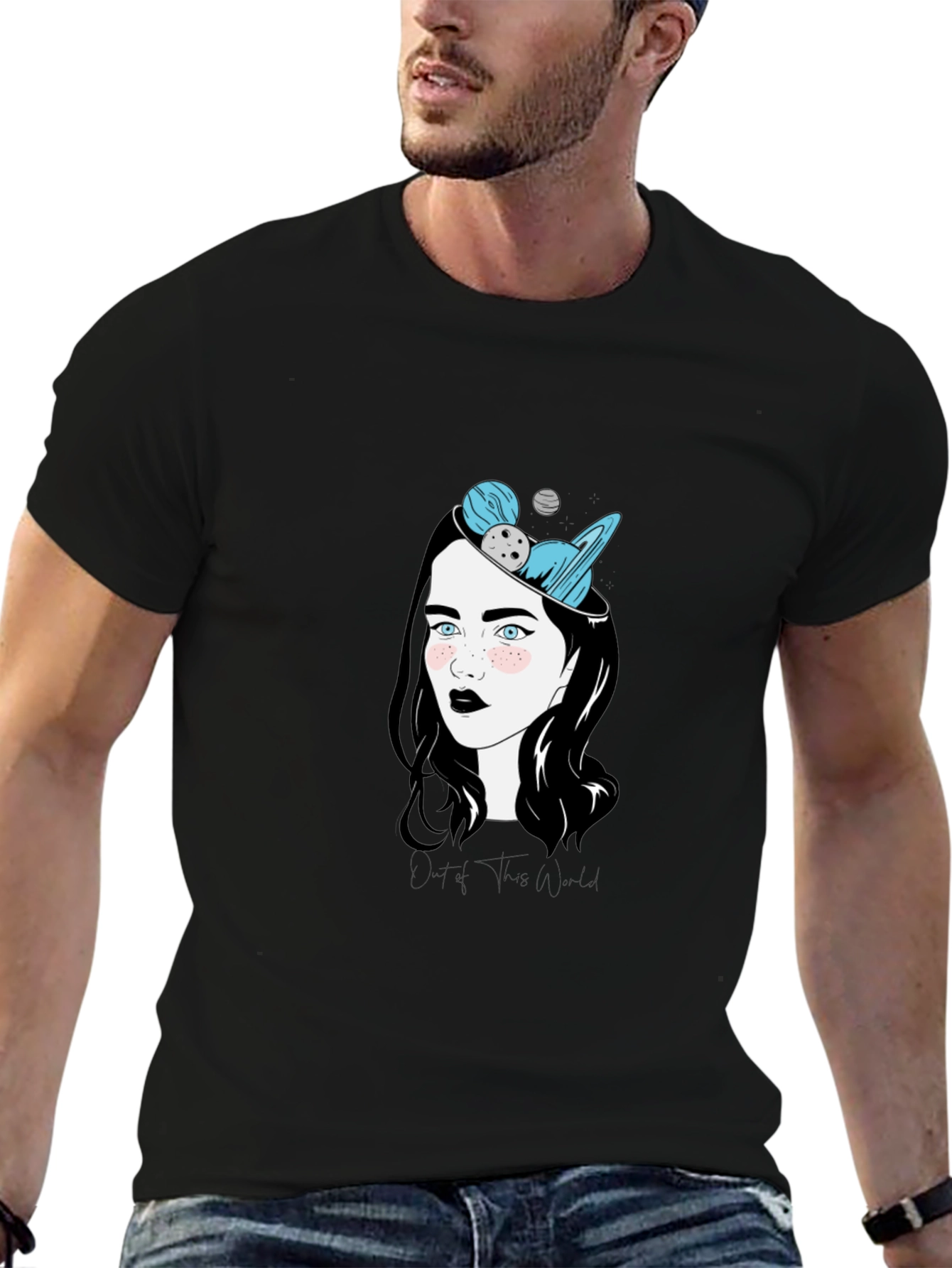 Black Cosmic Mind T-Shirt - Unisex Graphic Tee view 6