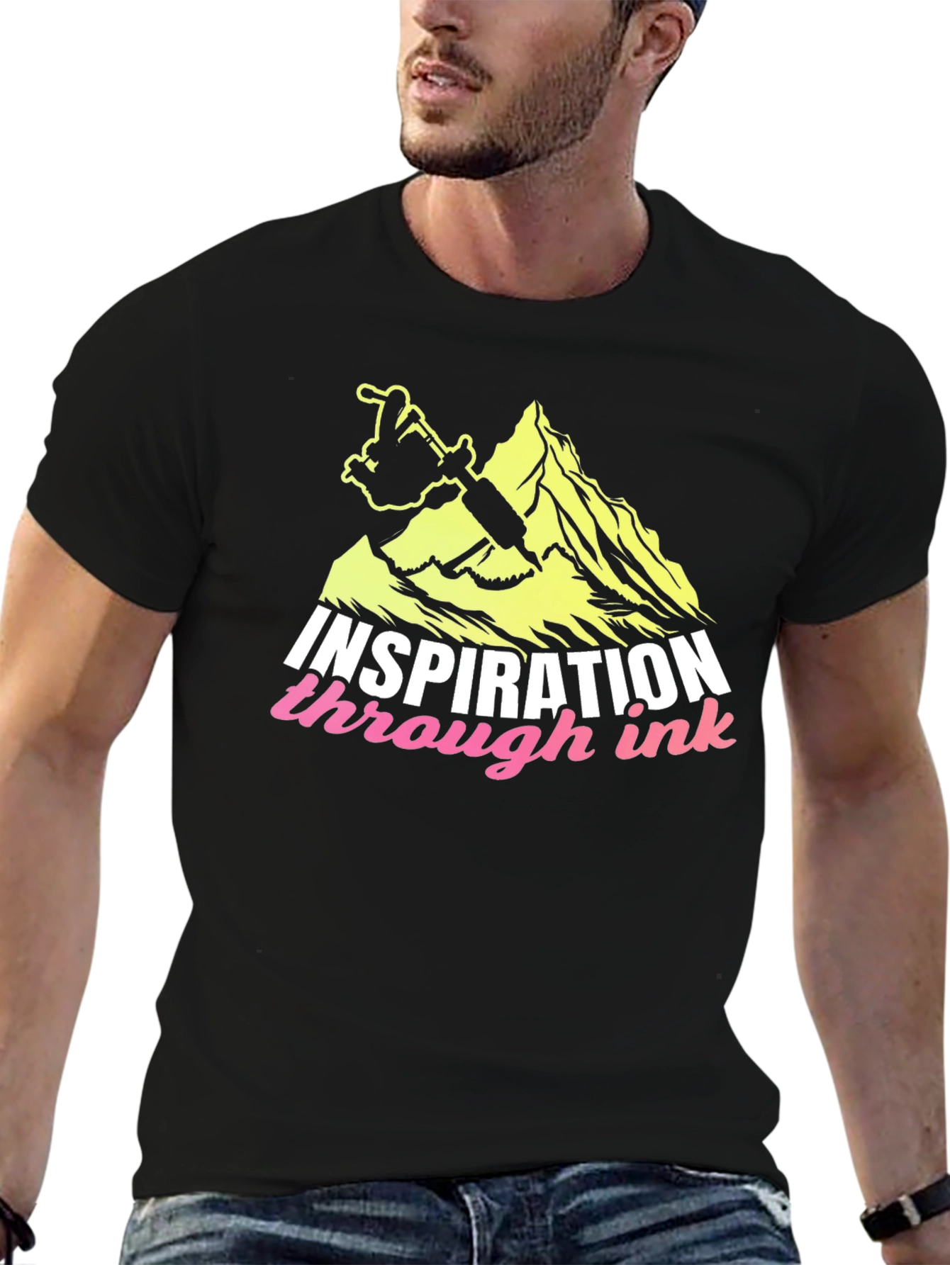 Black Inspiration Through Ink Black T-Shirt view 6