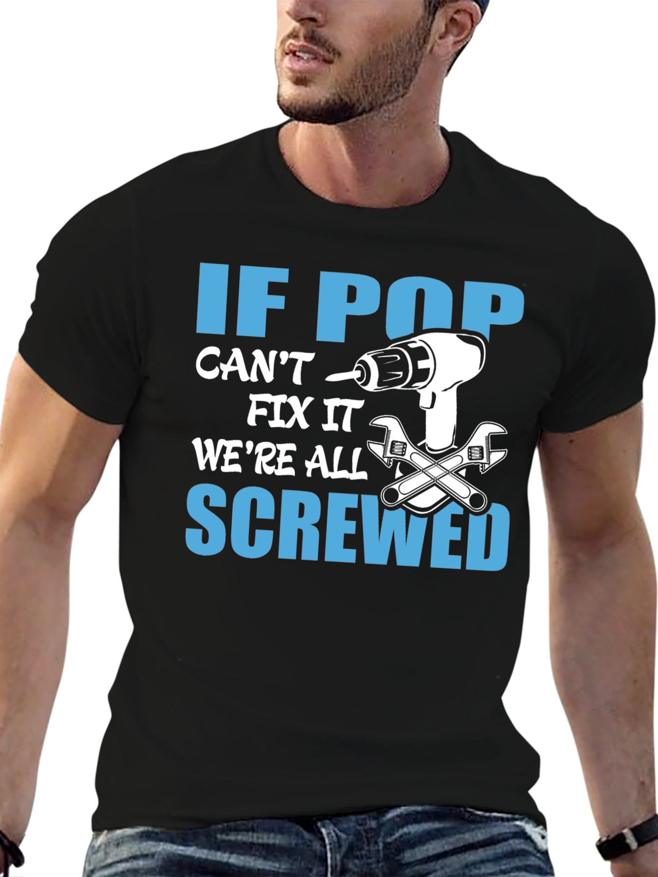 Black If Pop Can't Fix It T-Shirt view 6
