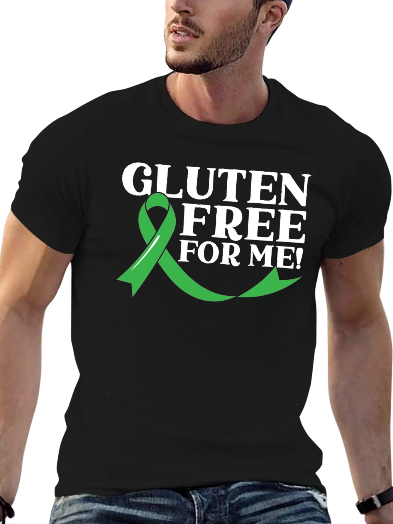 Black Gluten Free Awareness Ribbon T-Shirt view 6