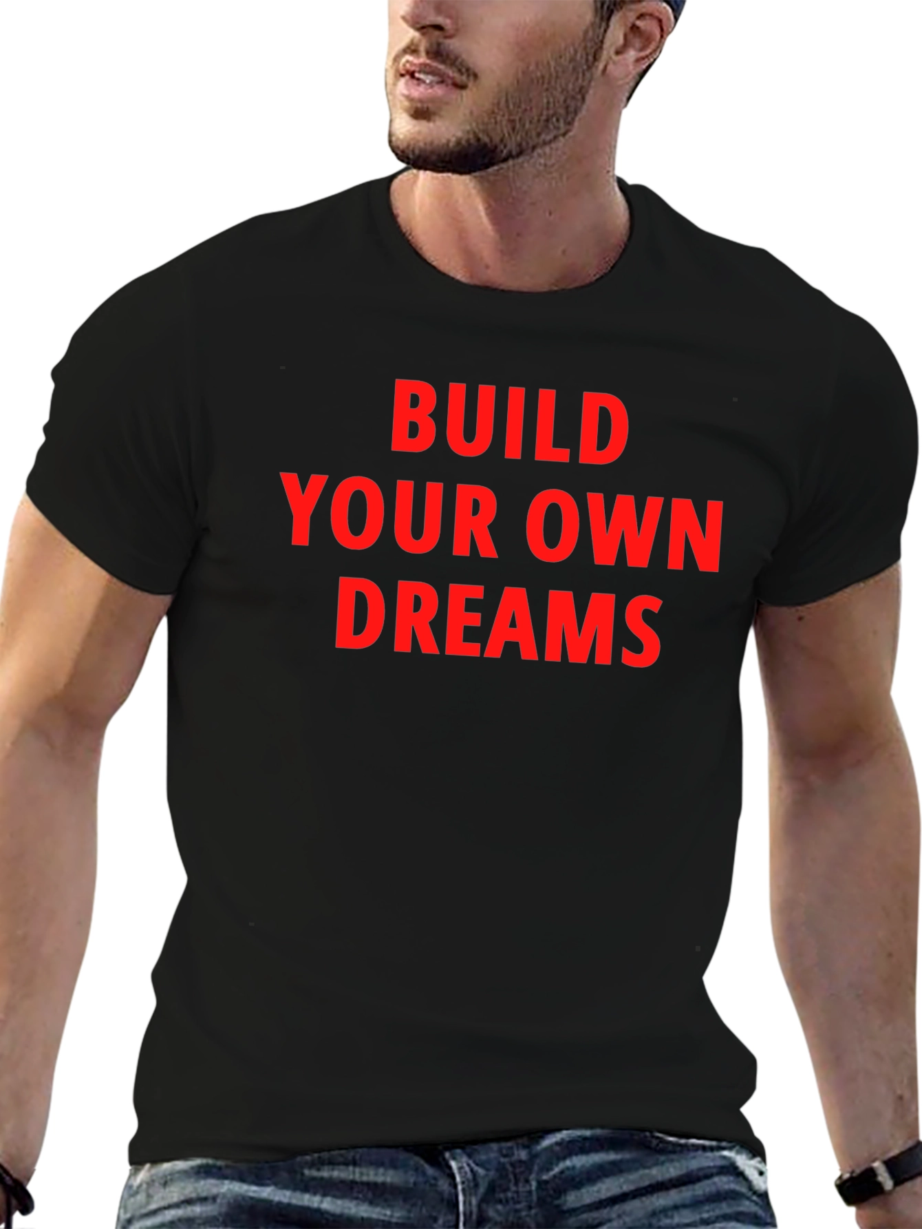 Black Motivational T-Shirt - Build Your Dreams view 6