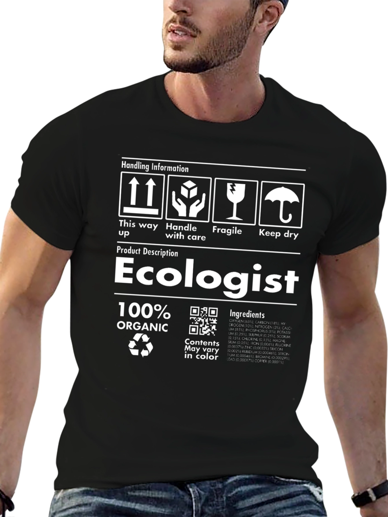 Black Ecologist T-Shirt | 100% Organic Humor Tee view 6