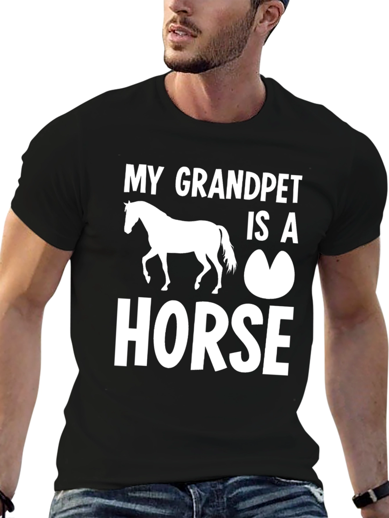 Black My Grandpet is a Horse Graphic T-Shirt view 6