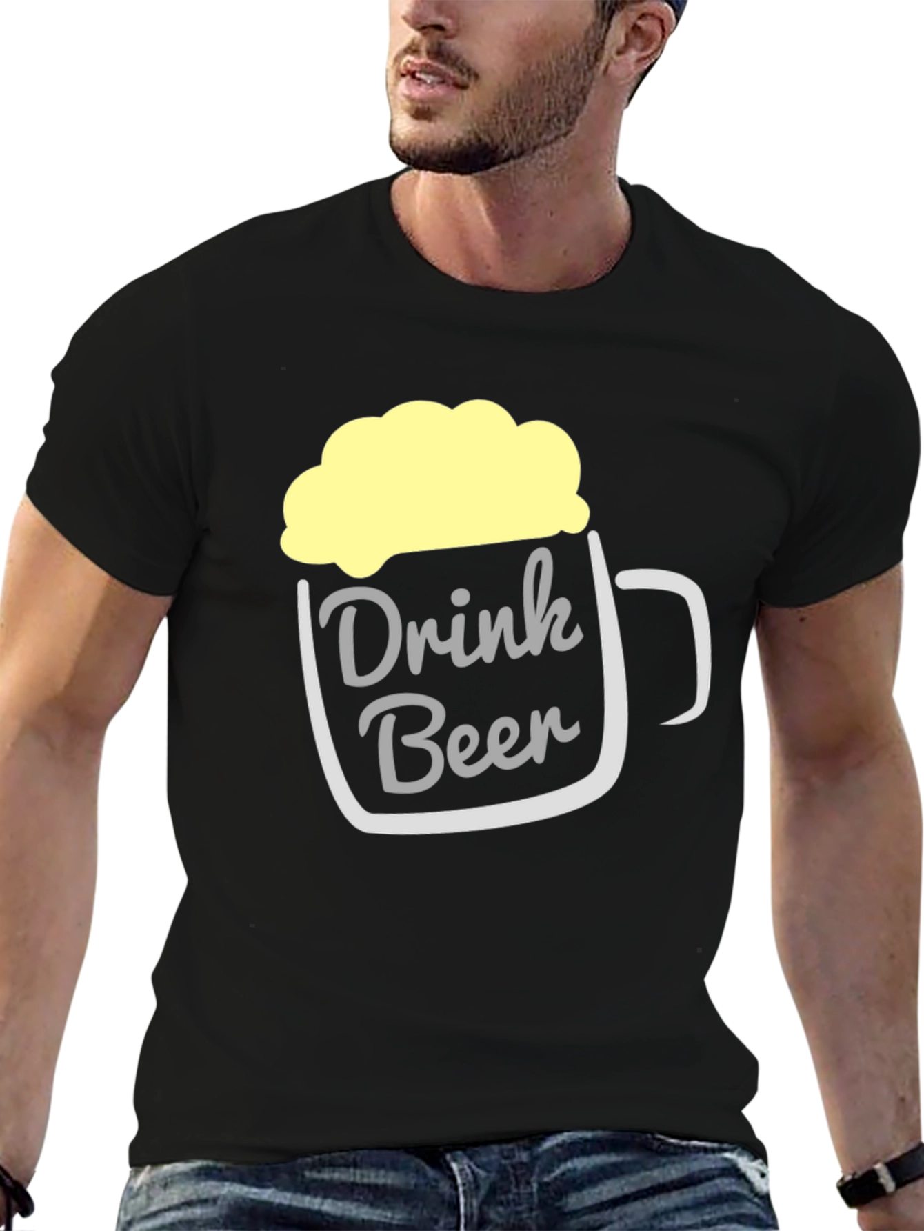 Black Drink Beer T-Shirt - Funny Beer Mug Design view 6
