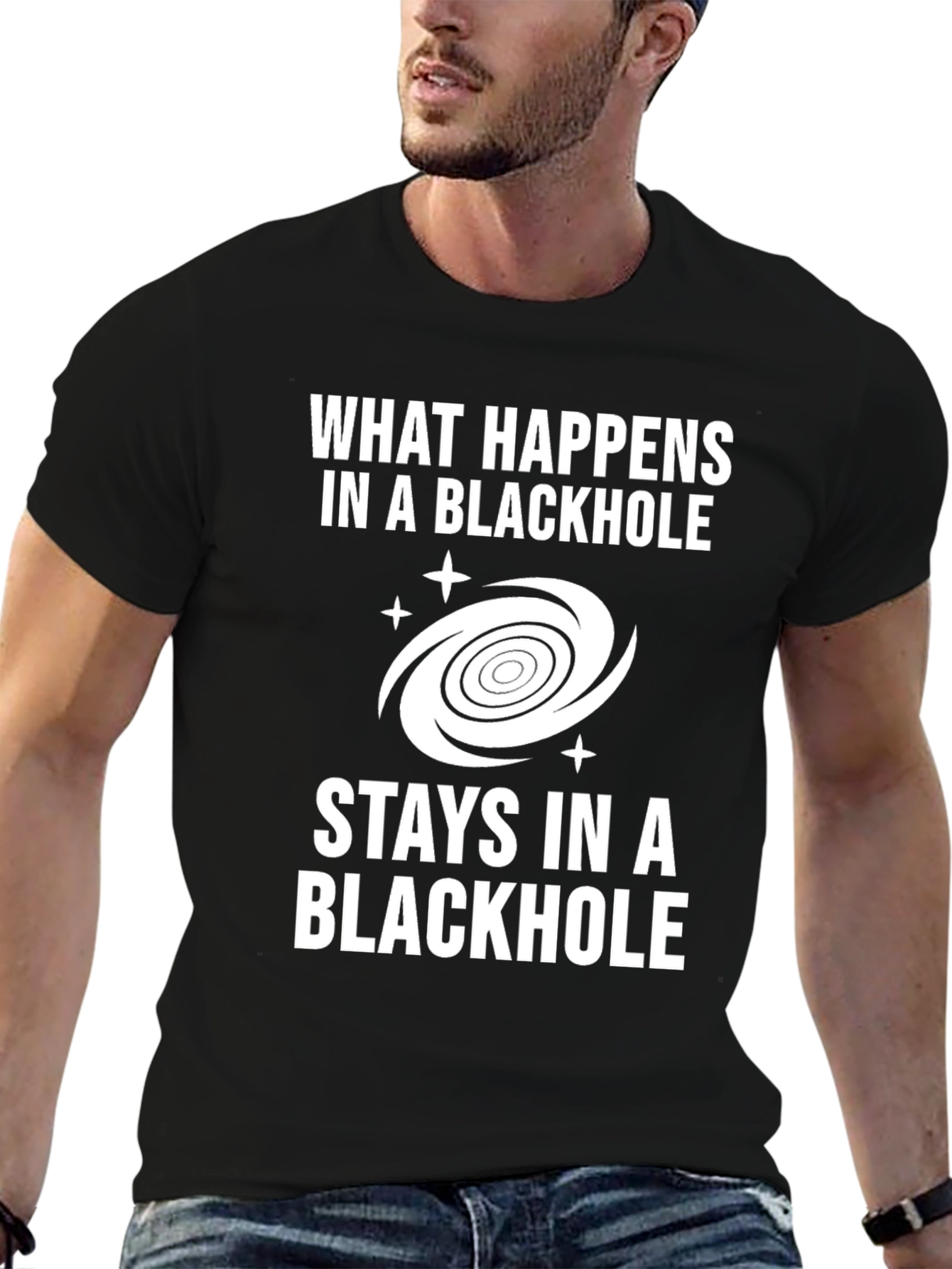 Black Black Hole Humor T-Shirt - Space Pun Tee view 6