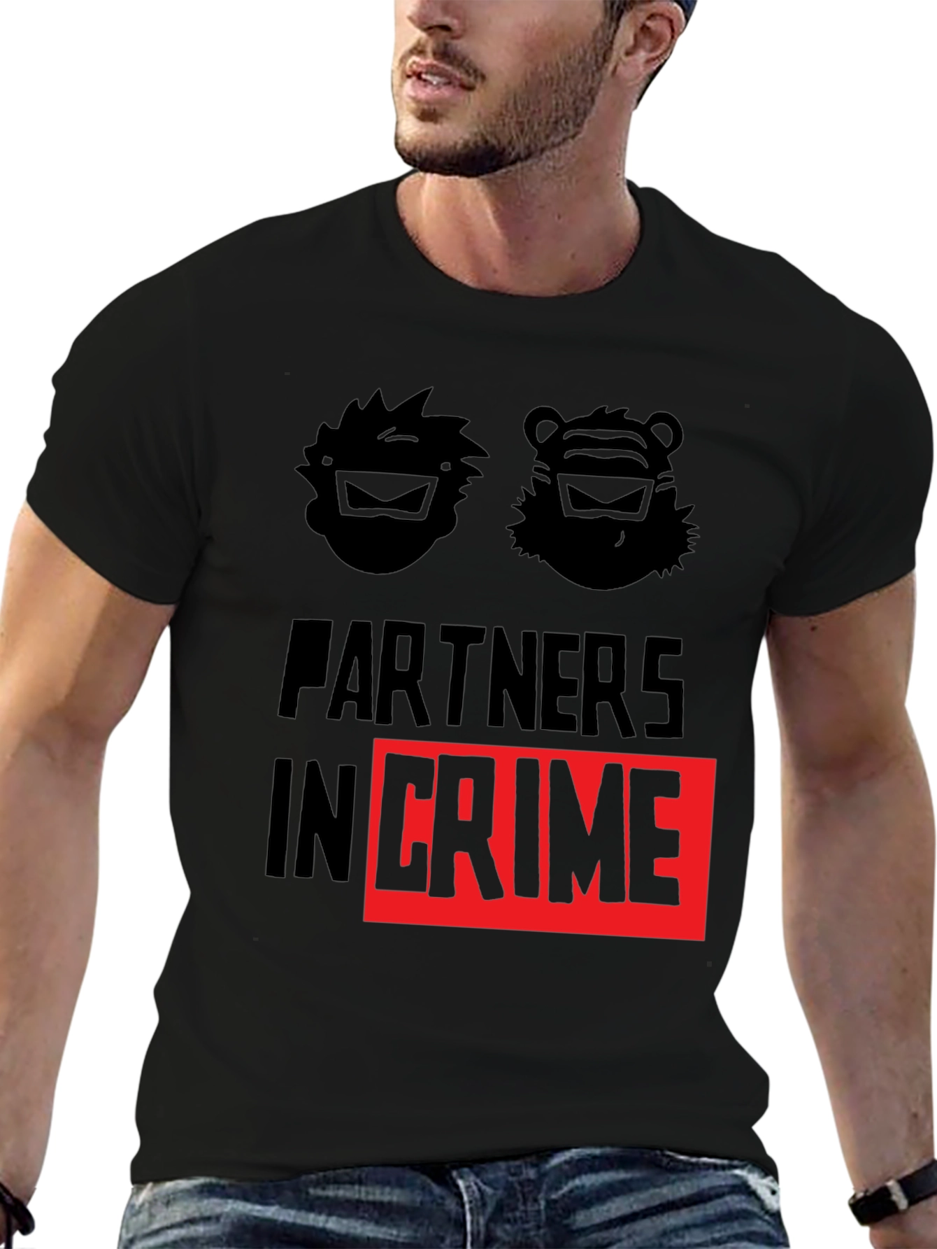 Black Partners in Crime Graphic T-Shirt - Black view 6