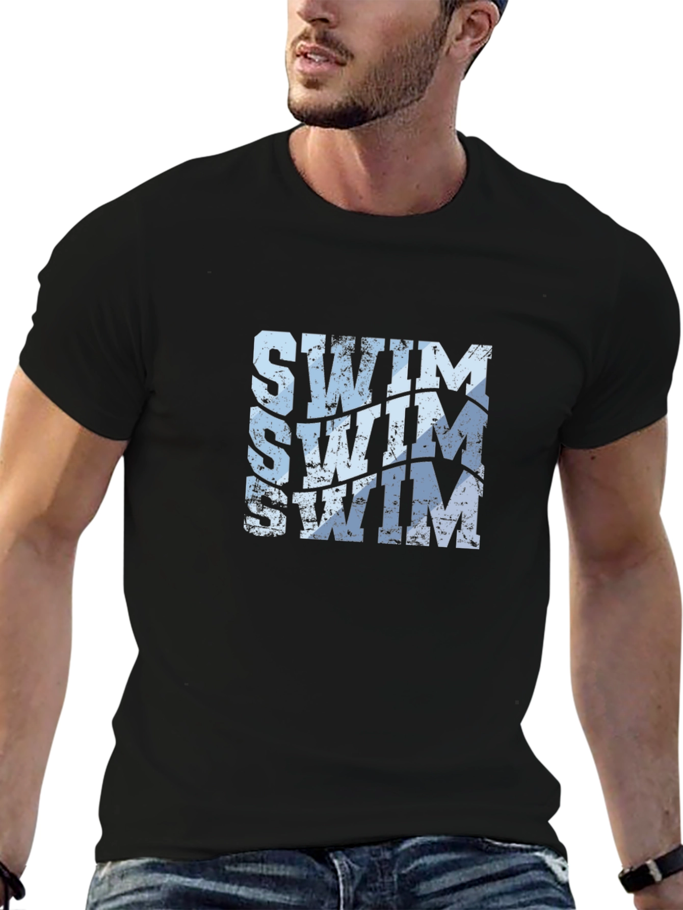 Swim Graphic Black T-Shirt - 6