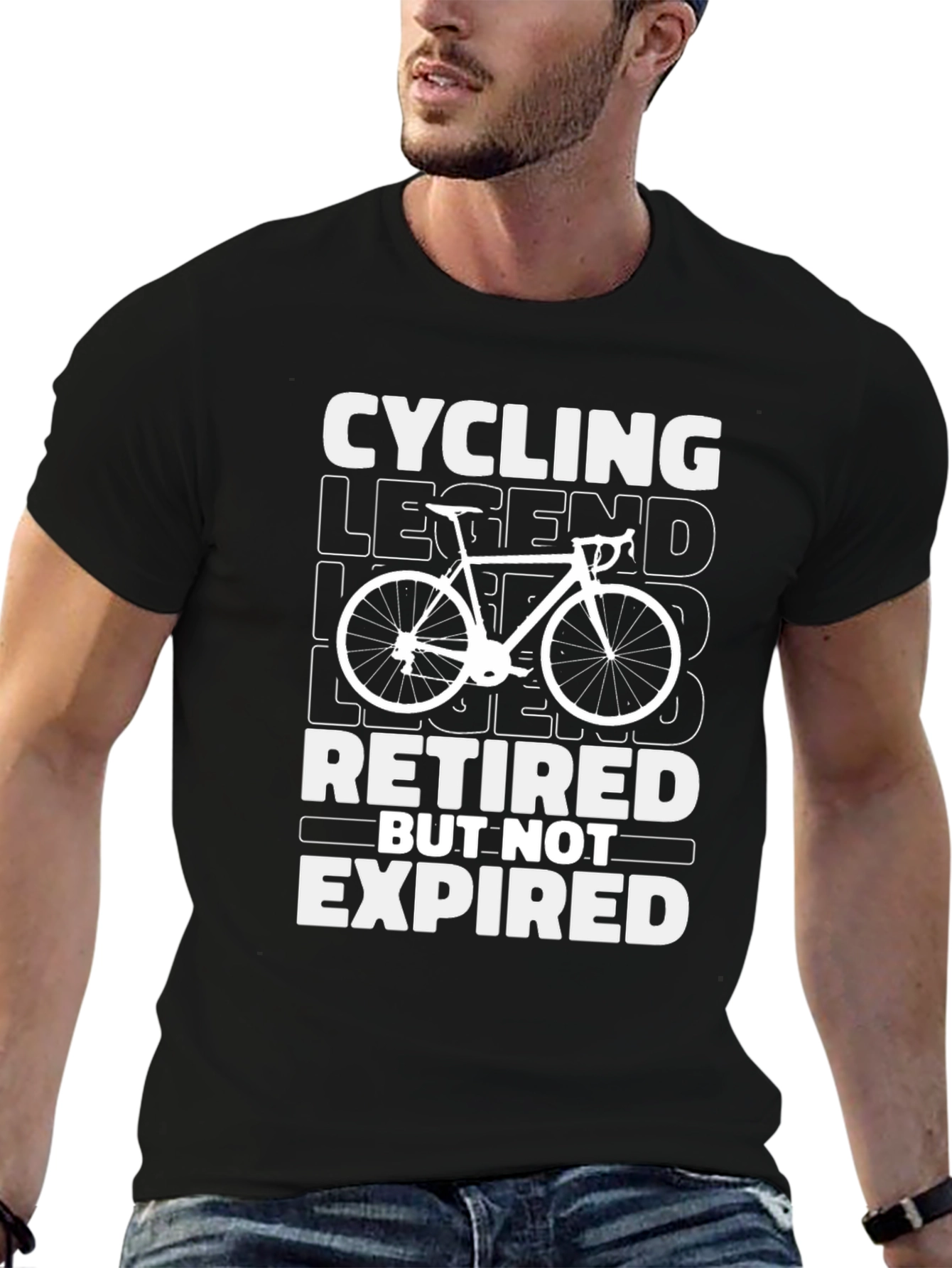 Black Cycling Legend Retired T-Shirt view 6