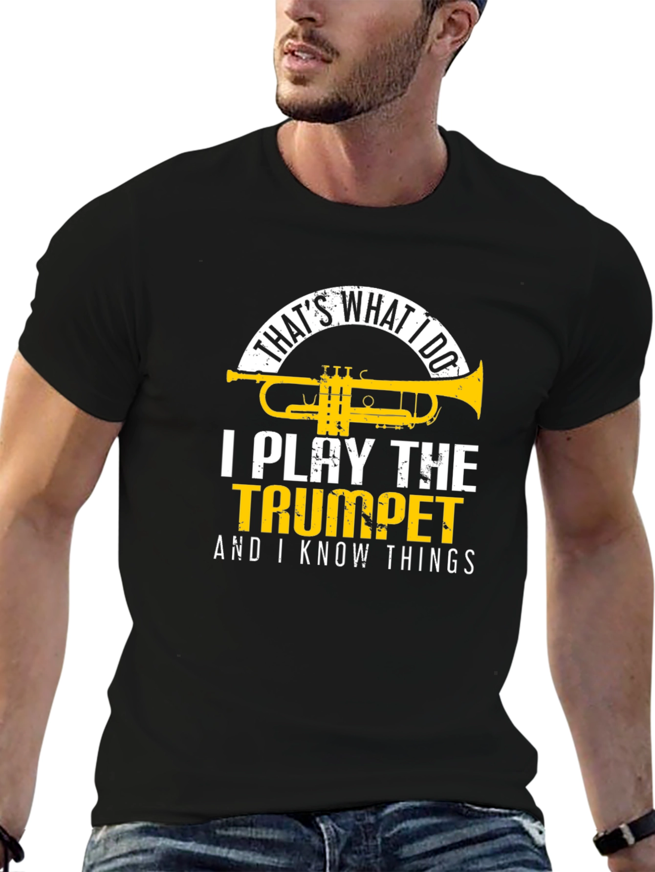 Black Trumpet Player T-Shirt: That's What I Do! view 6