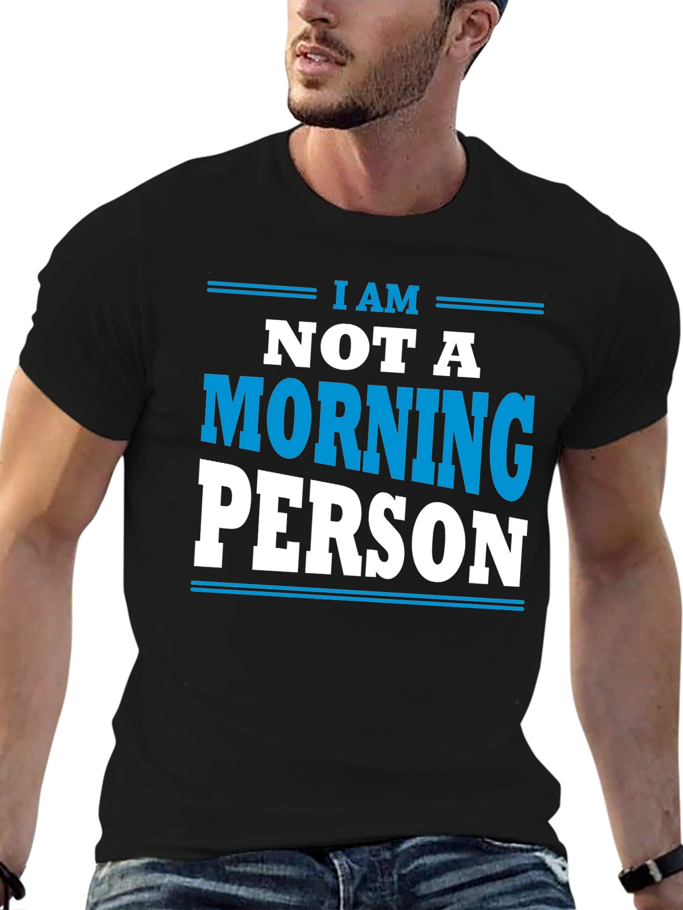 Black I am Not a Morning Person T-Shirt - Funny Slogan Tee view 6