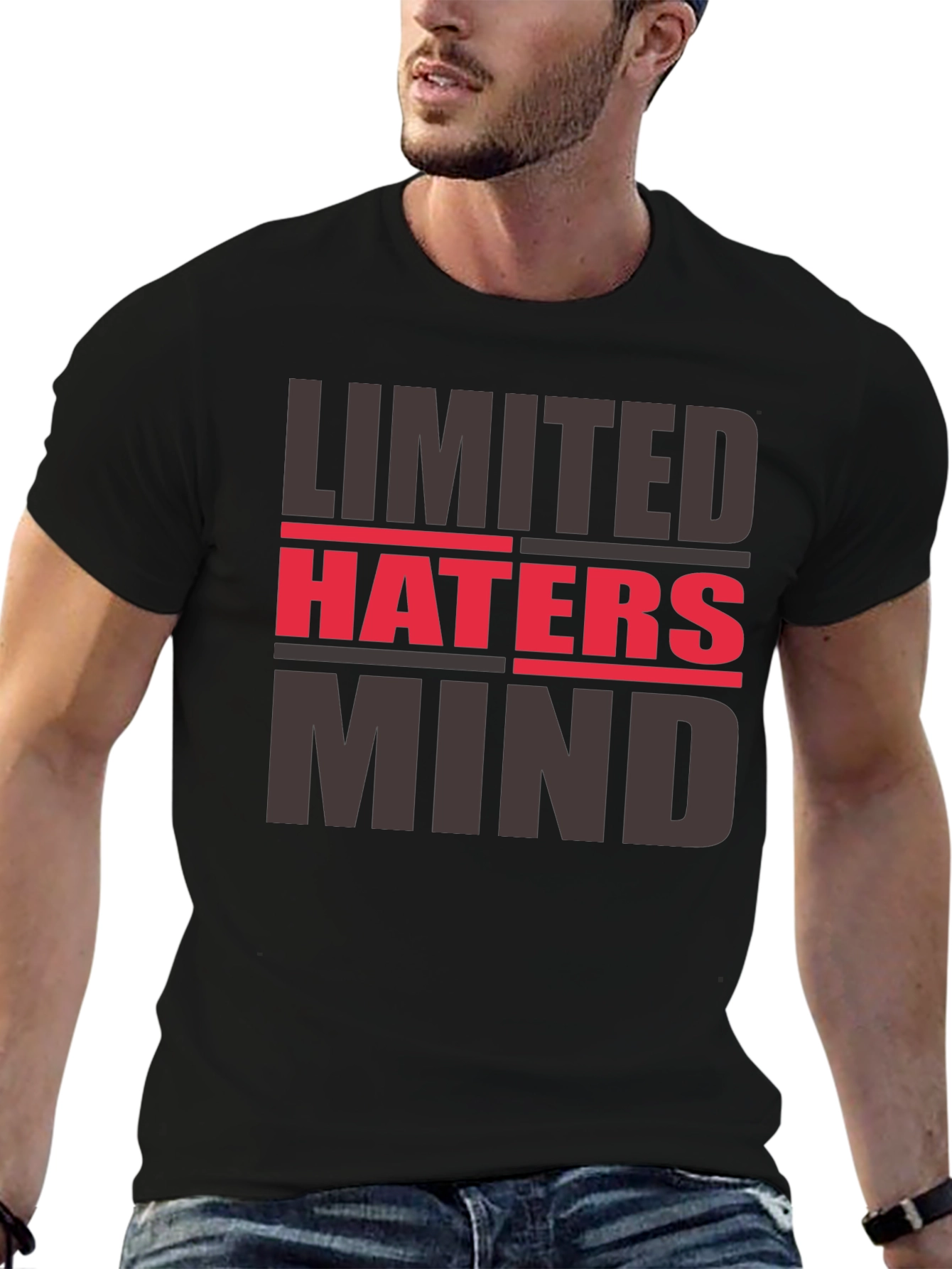 Black Limited Haters Mind Graphic Tee view 6