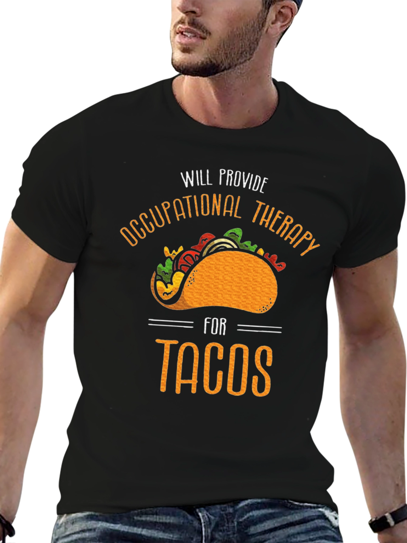 Black Occupational Therapy Tacos Graphic Tee view 6
