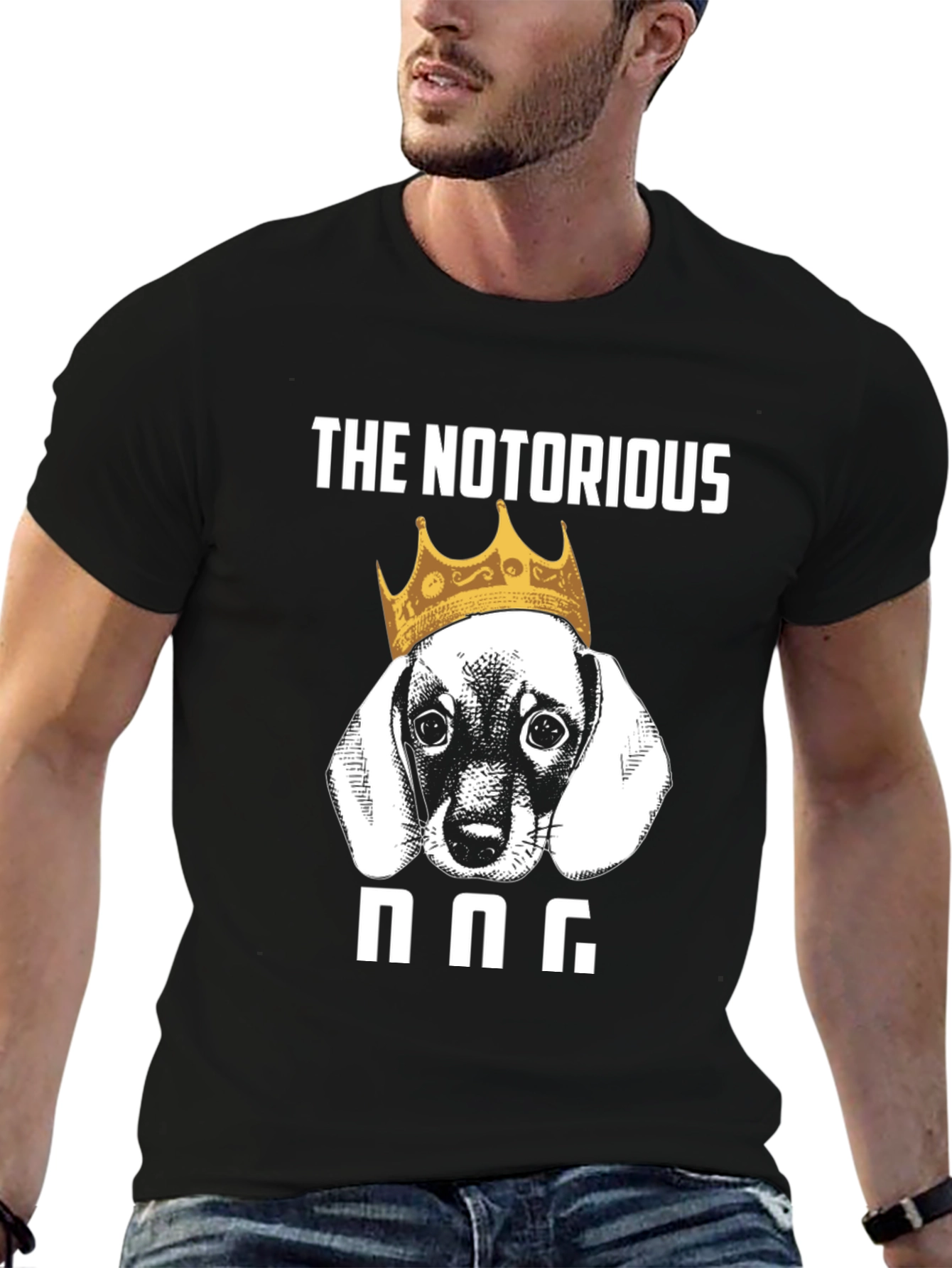 Black The Notorious DOG T-Shirt - Funny Dachshund Tee view 6