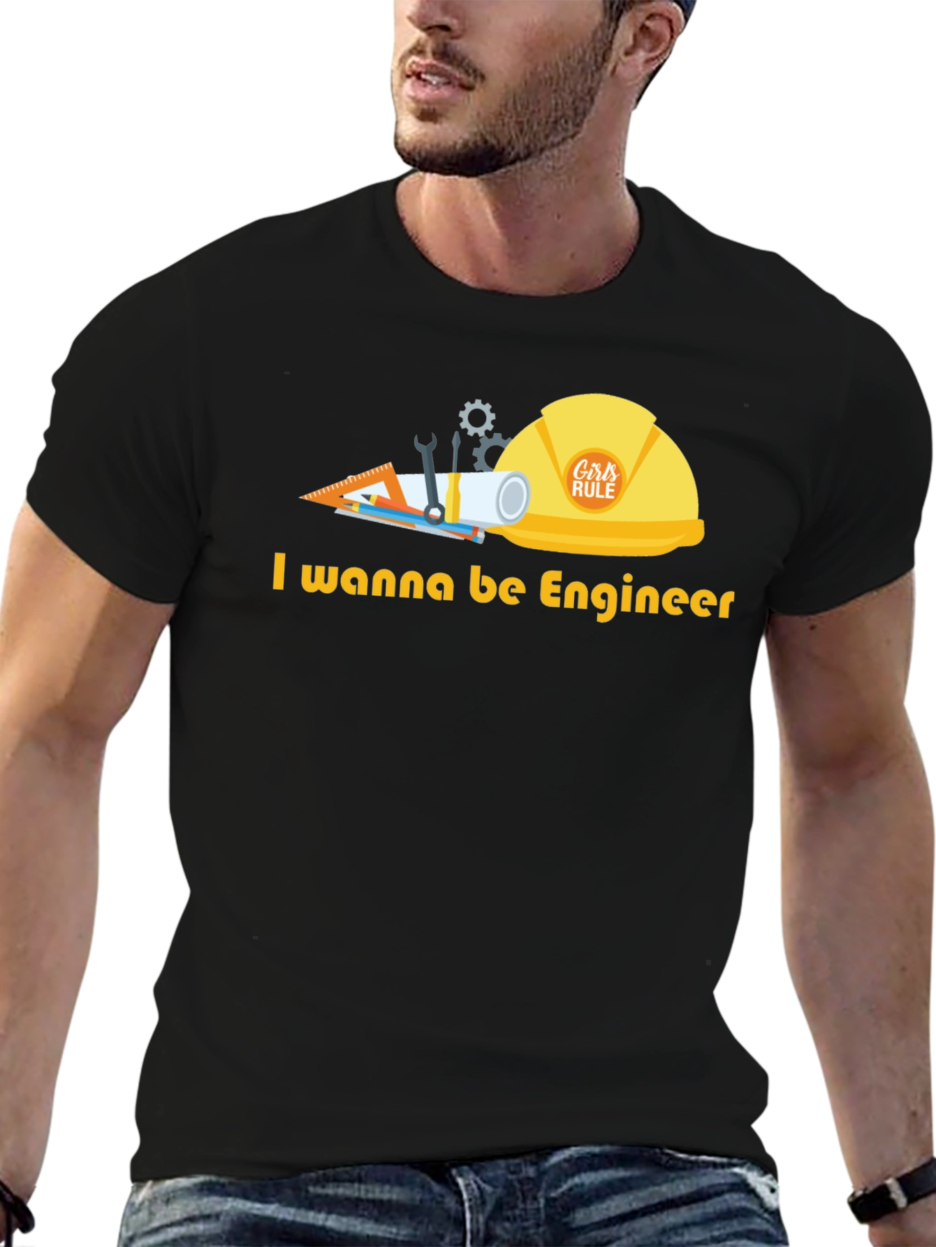 Black Engineer in Training Graphic T-Shirt view 6