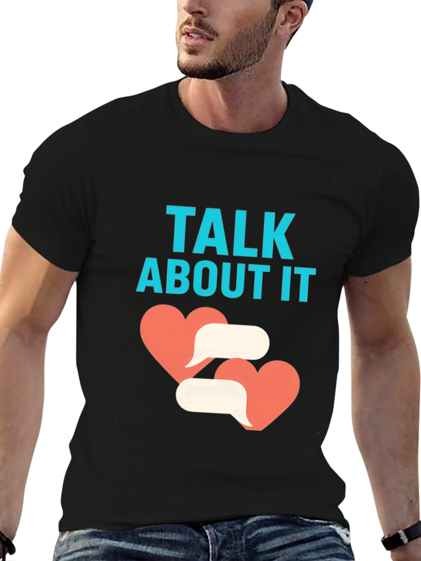 Black Talk About It Black Graphic Tee view 6
