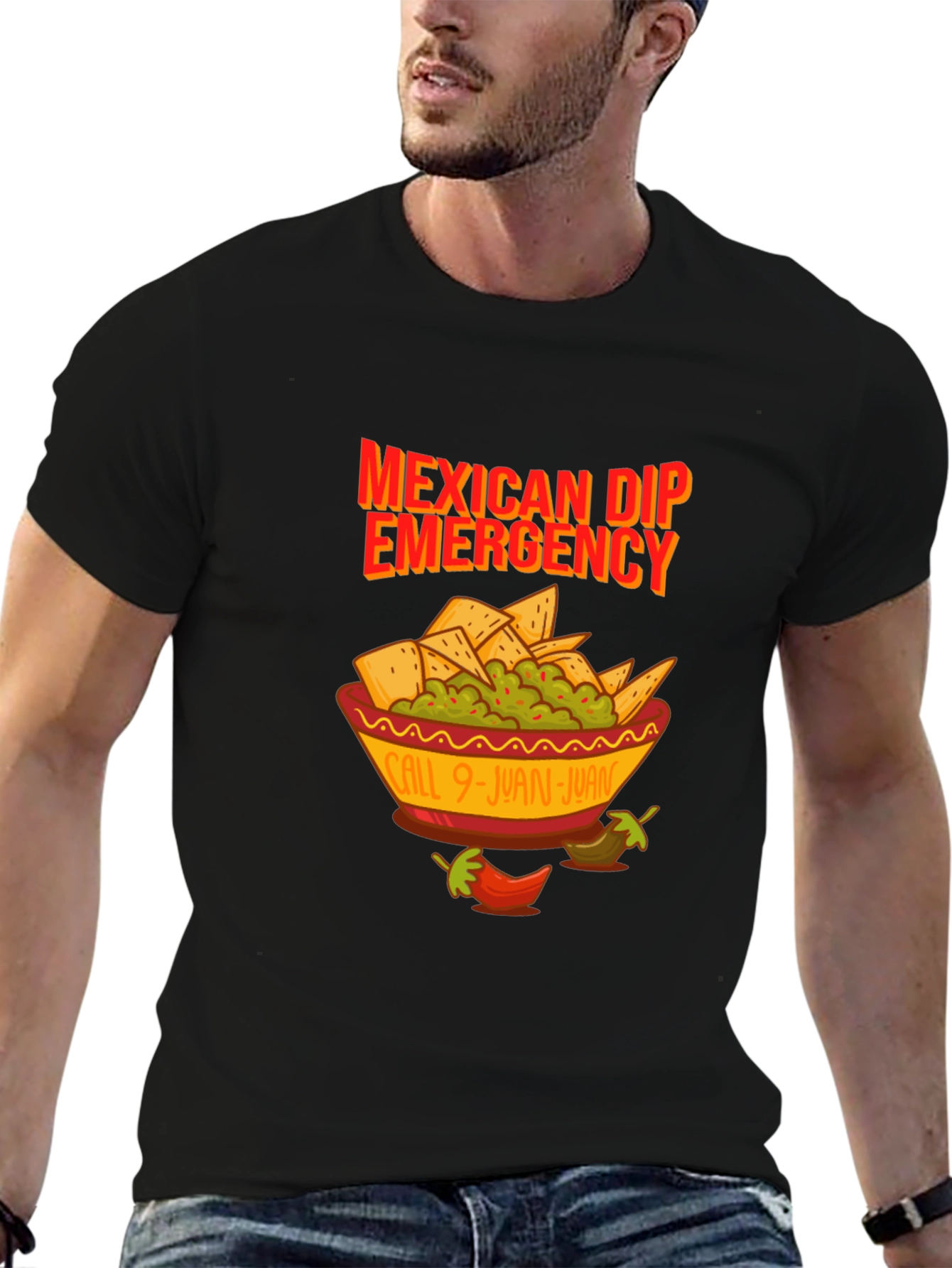 Black Mexican Dip Emergency T-Shirt view 6