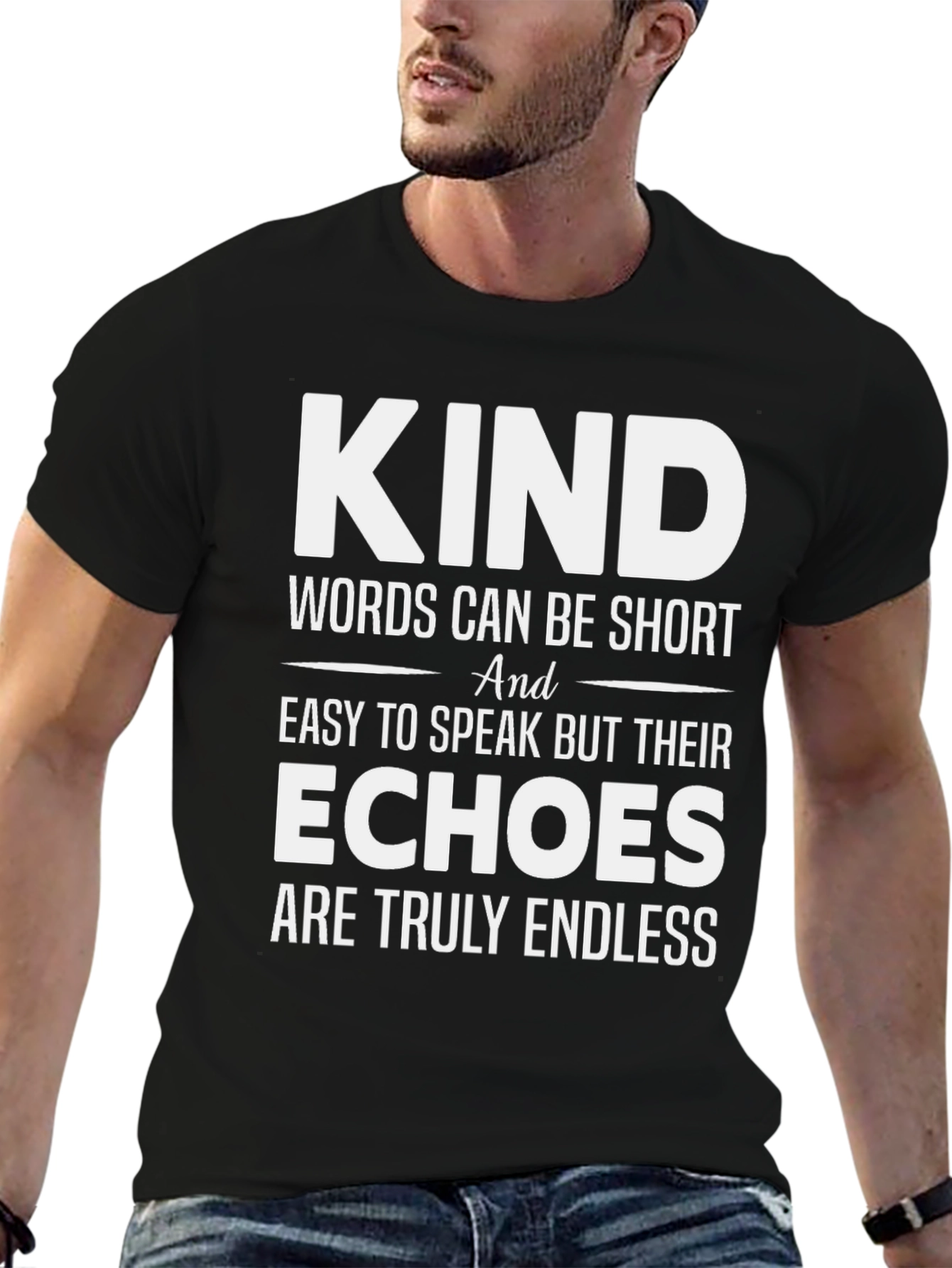 Black Kind Words T-Shirt - Motivational Tee view 6