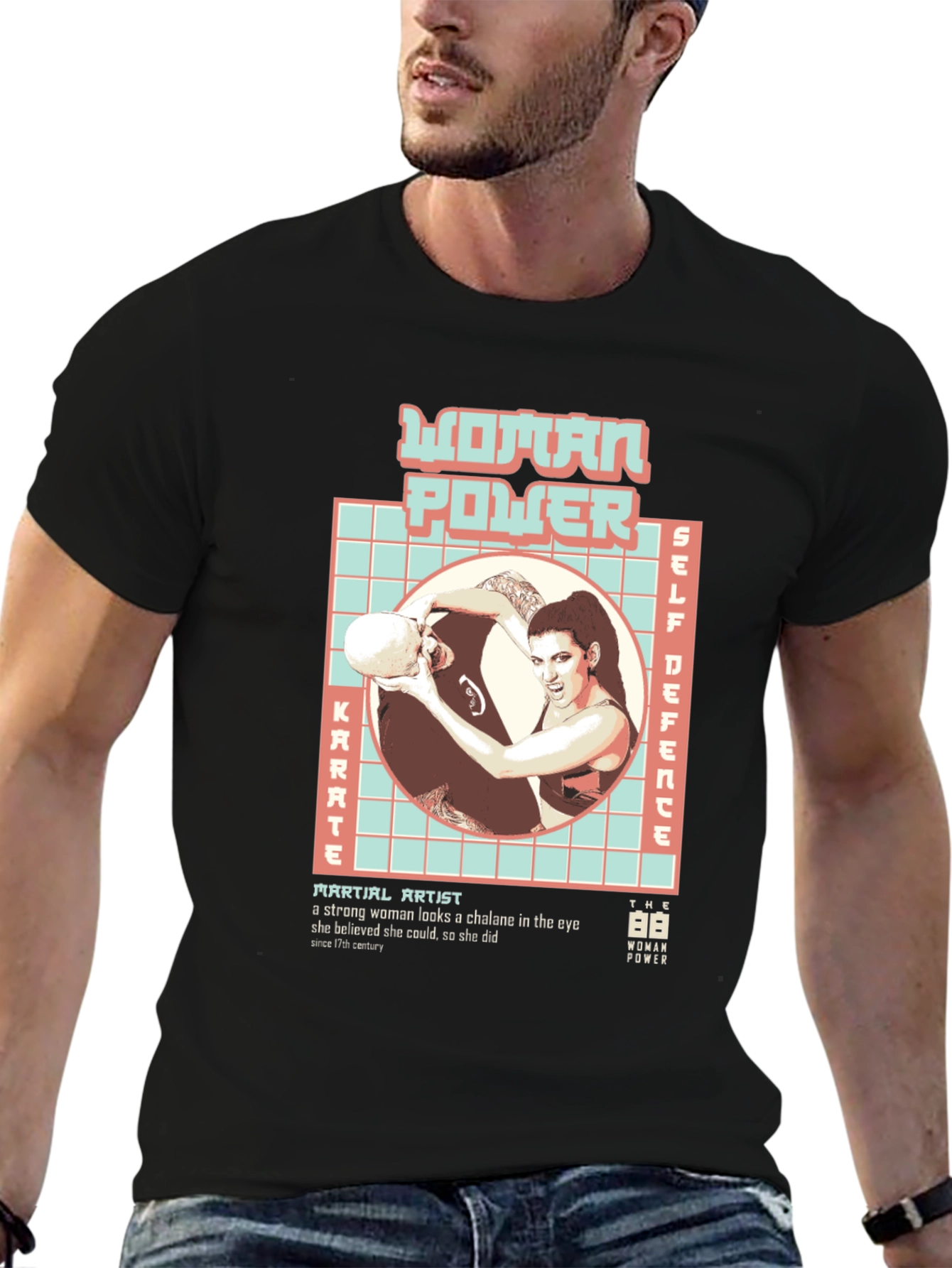 Woman Power Martial Arts Graphic T-Shirt - 6