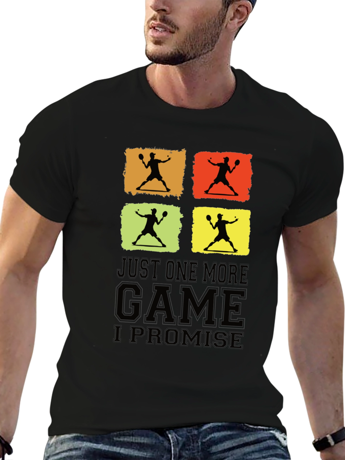 Black Just One More Game Promise Black Graphic Tee view 6