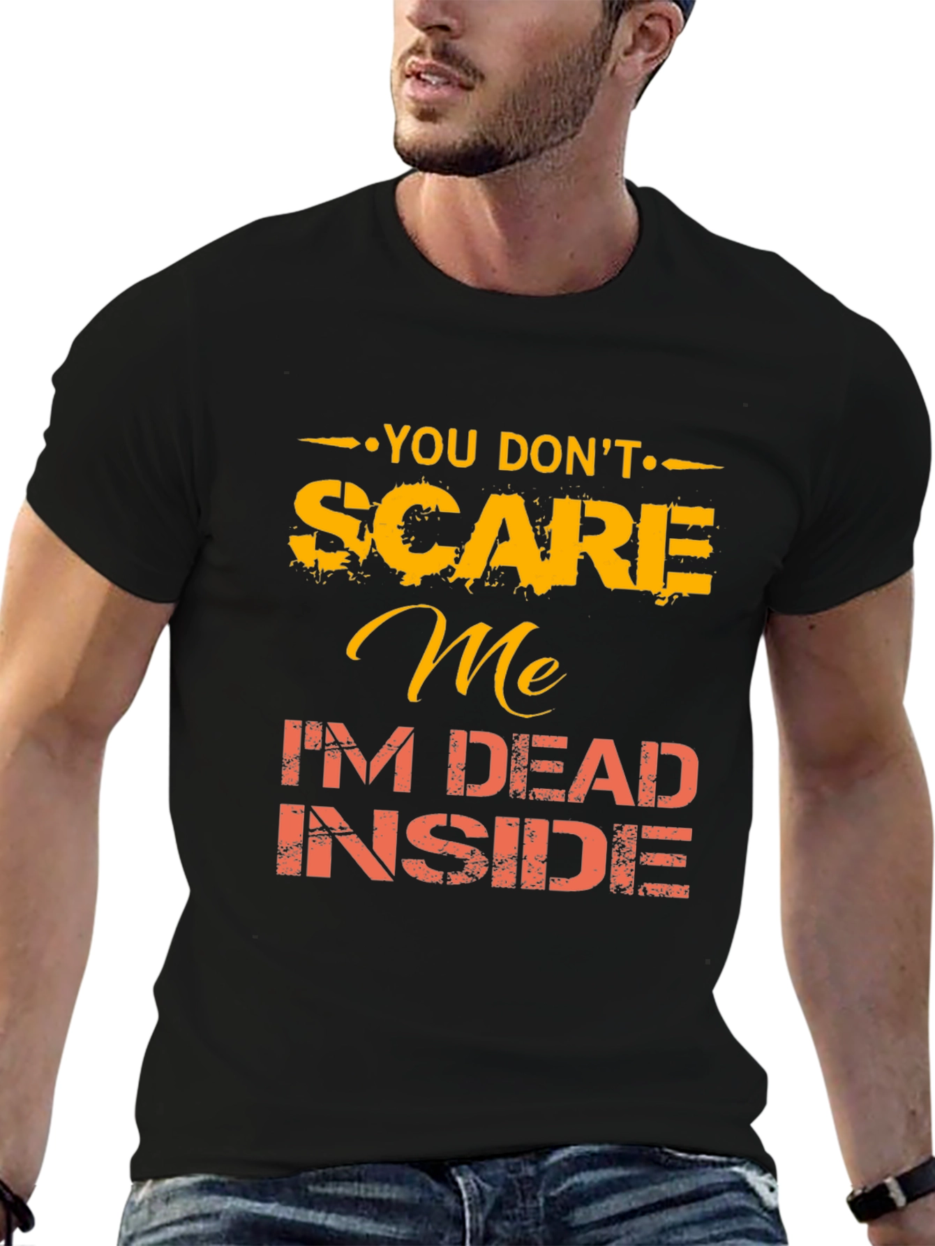 Black You Don't Scare Me Funny Graphic Tee view 6