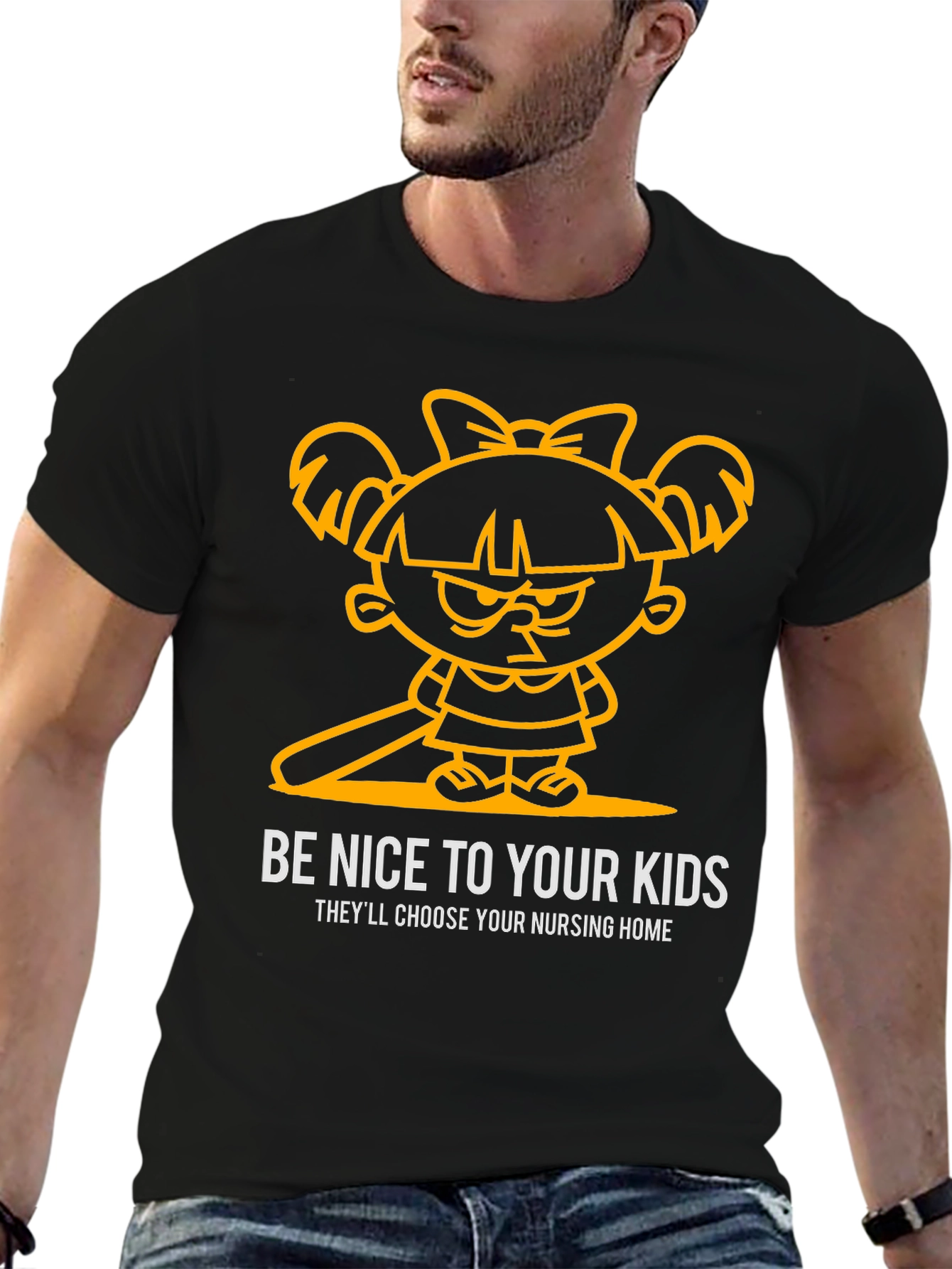 Black Be Nice To Your Kids Graphic Tee view 6