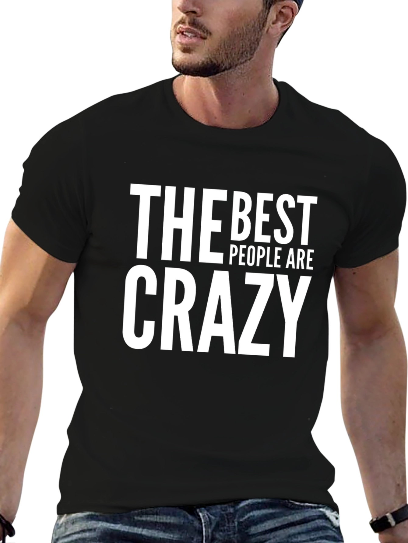 Black The Best People Are Crazy Men's T-Shirt view 6
