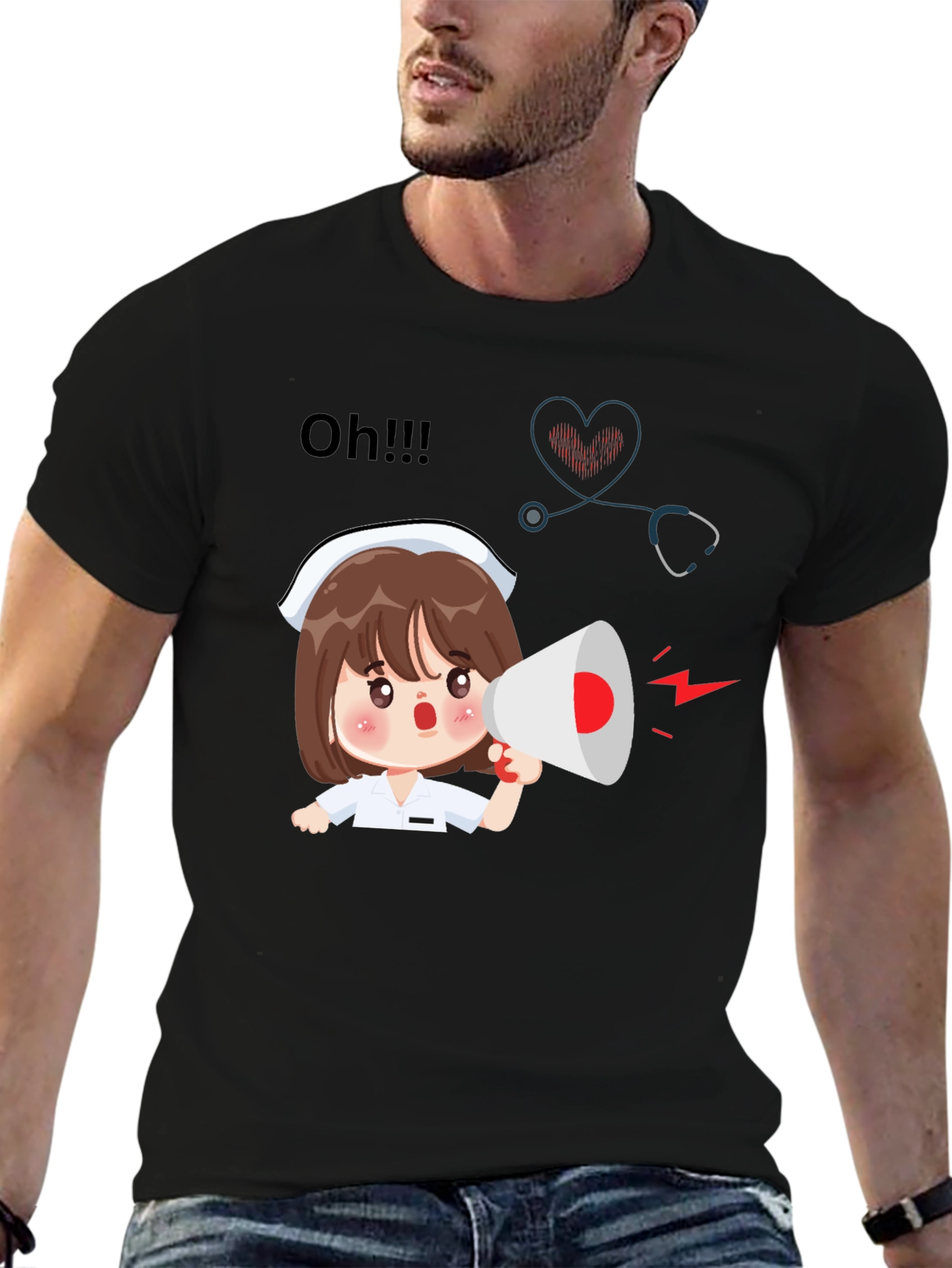 Black Nurse Cartoon Graphic Tee view 6