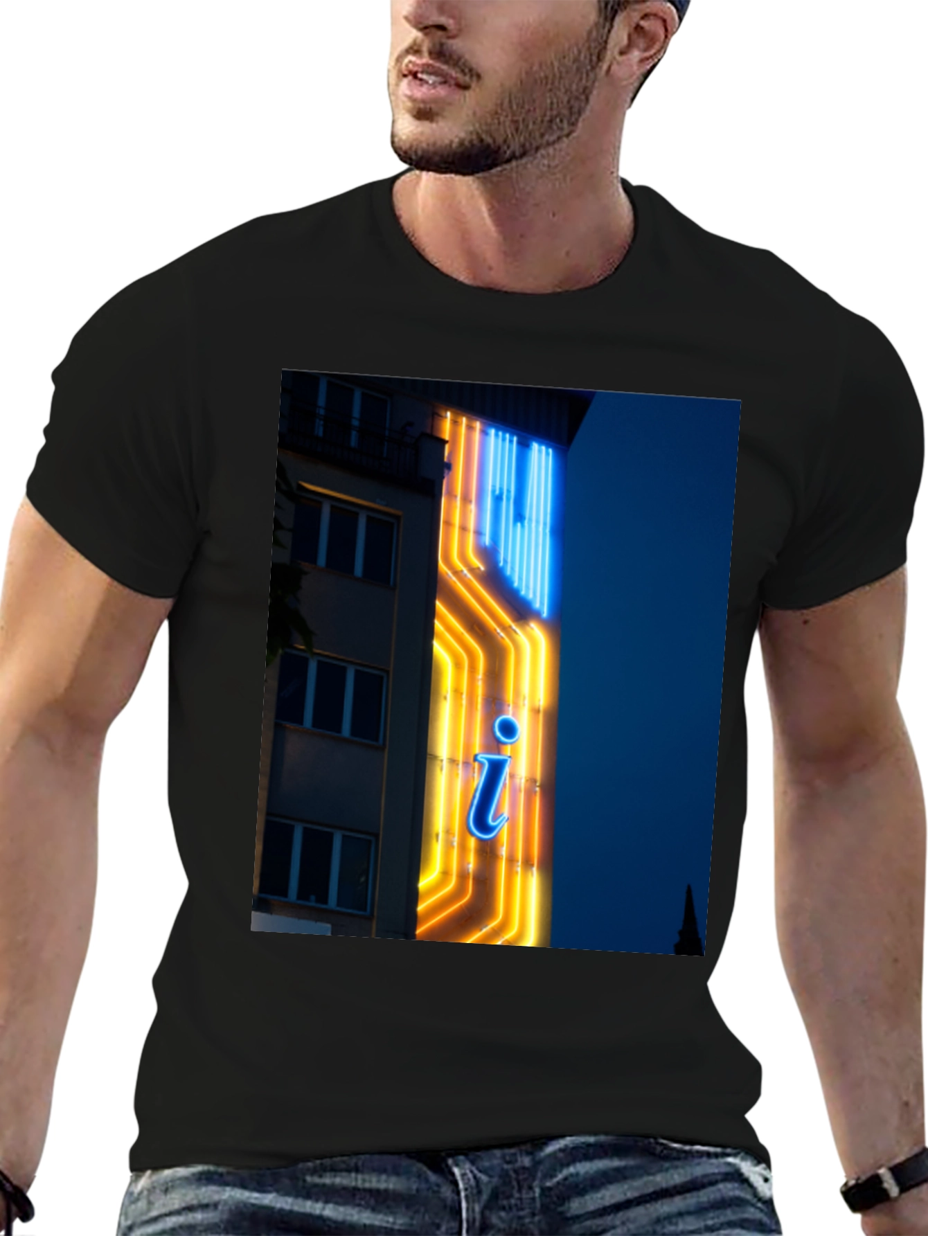 Black Neon Sign Graphic T-Shirt view 6