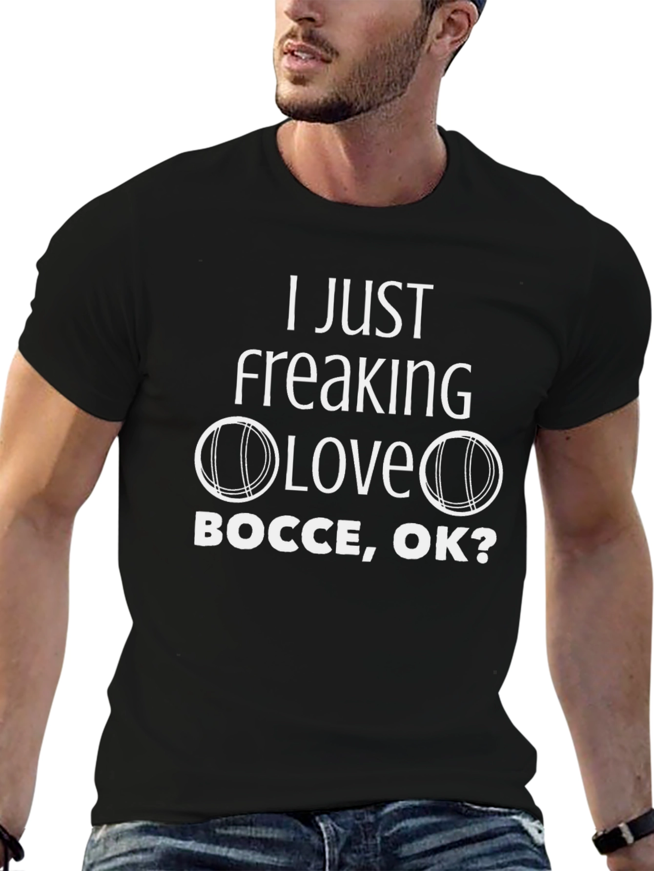 Black Funny Bocce Ball Lover T-Shirt view 6