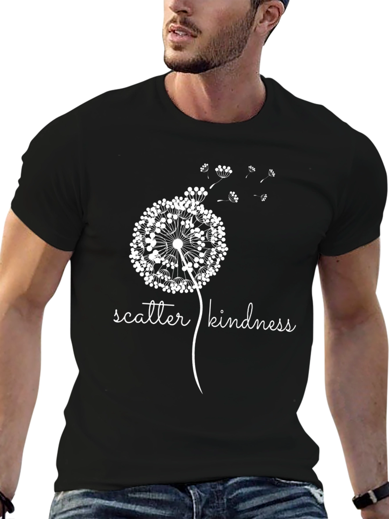 Black Scatter Kindness Graphic T-Shirt view 6