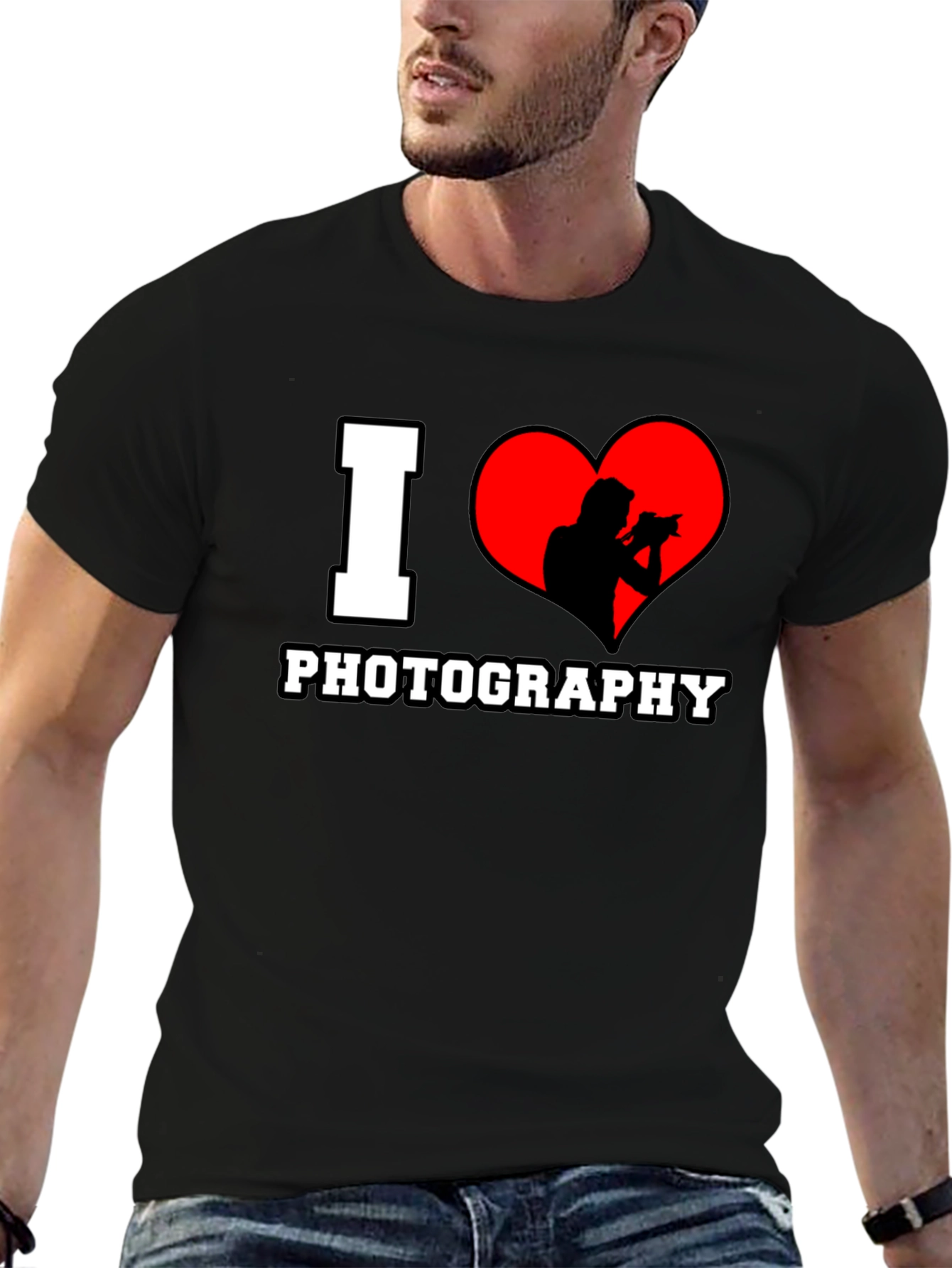 Black I Heart Photography Black T-Shirt view 6