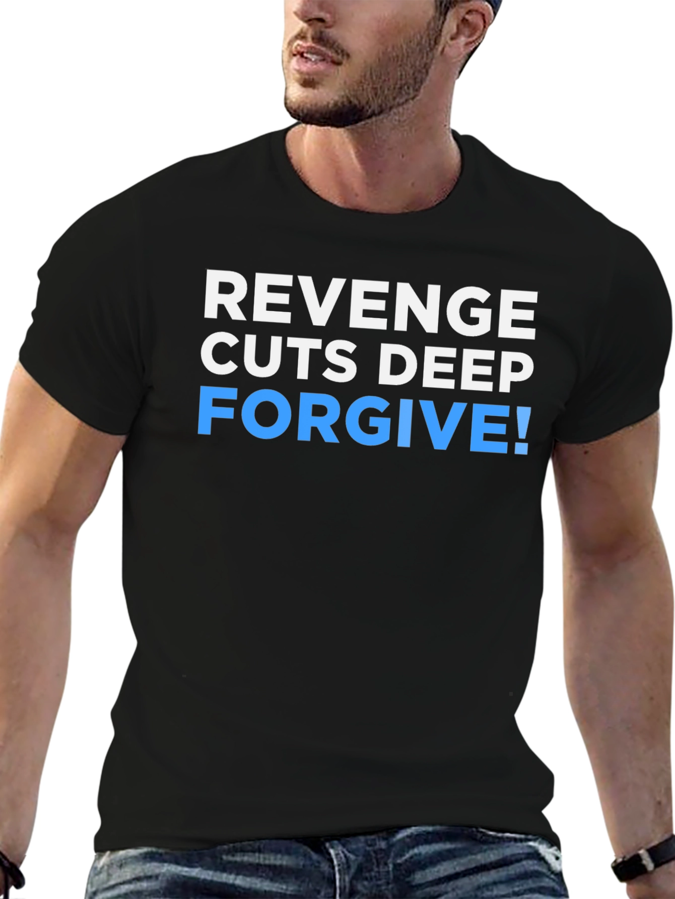 Black Revenge Cuts Deep Forgive Graphic T-Shirt view 6